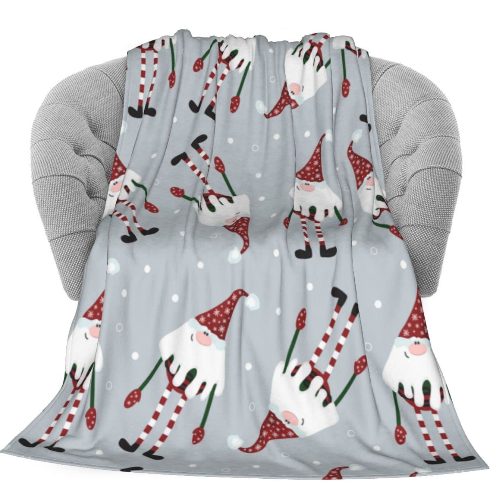 Super Soft Cute Christmas Gnomes Fuzzy Flannel Blanket Throw 40