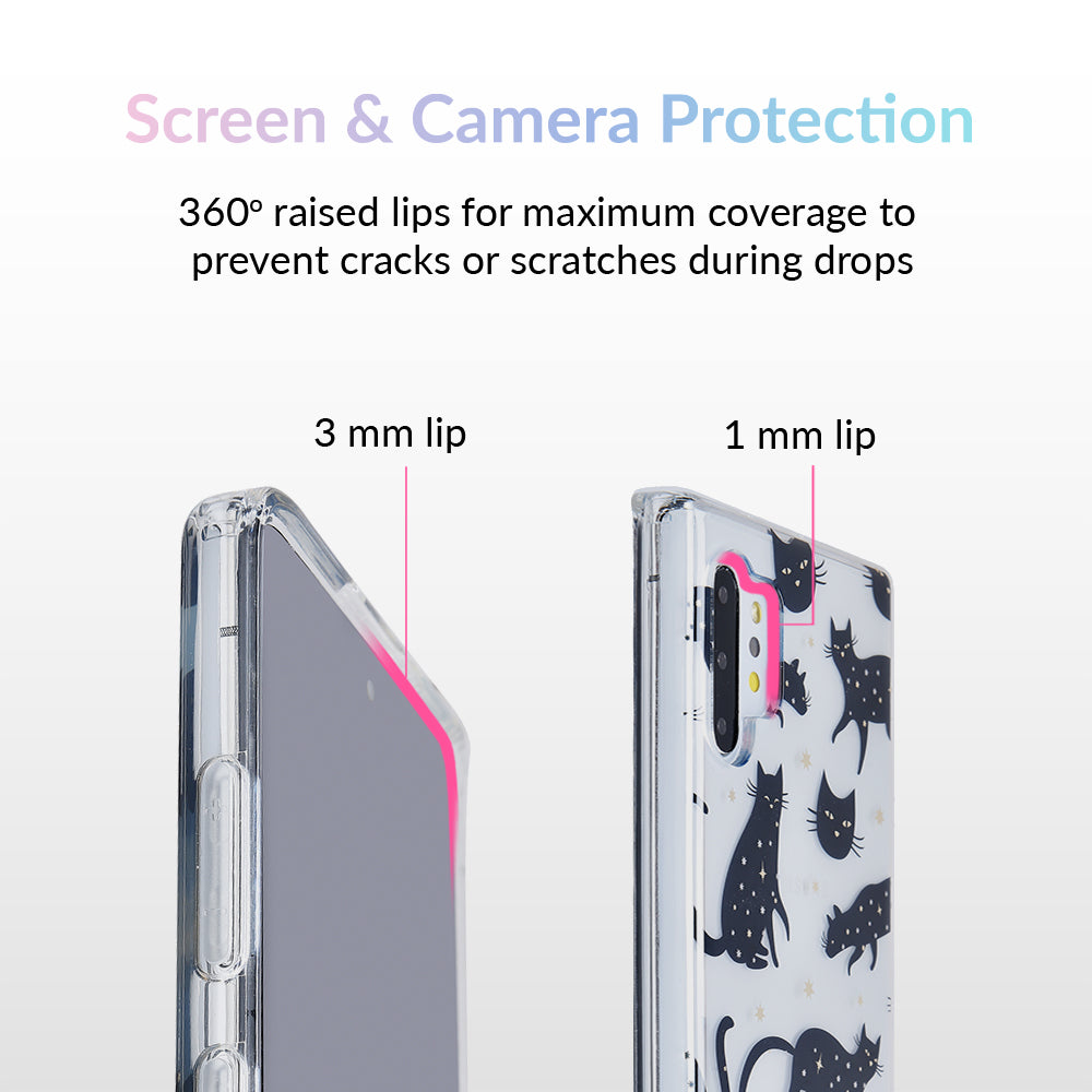 Black Cat Clear Samsung Galaxy Case - Slim Protective Phone Cover for Galaxy S21/S22/S23 - Perfect for Everyday Use & Gift Giving