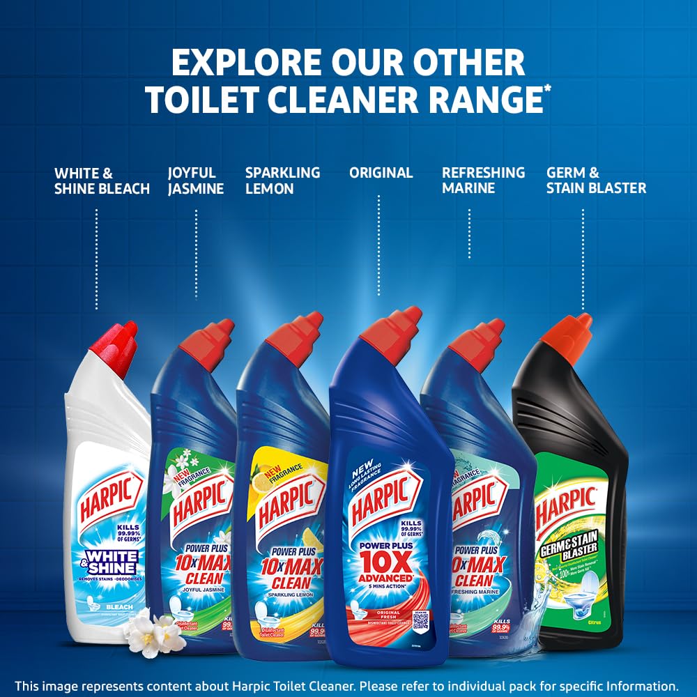 Harpic Original Disinfectant Toilet Cleaner Liquid - 1 Liter | Powerful Germ-Killing Formula for Sparkling Clean Toilets | Ideal for Bathrooms, Restrooms & Household Sanitation
