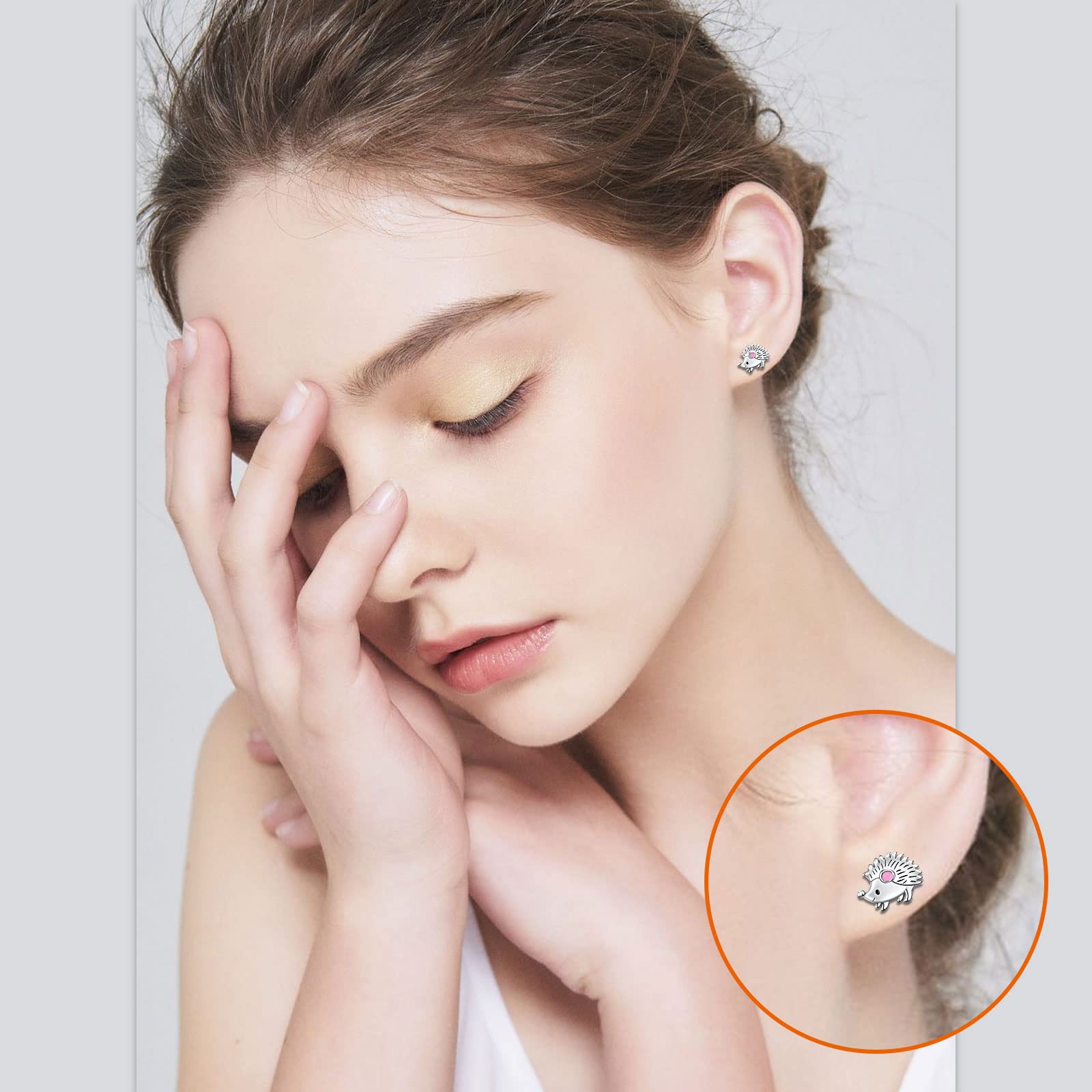 Sterling Silver Hedgehog Jewelry Set for Women - Hypoallergenic Hedgehog Earrings, Necklace & Bracelet Gifts for Teen Girls & Hedgehog Lovers | Perfect for Birthday, Anniversary & Animal-Themed Fashion Accessories