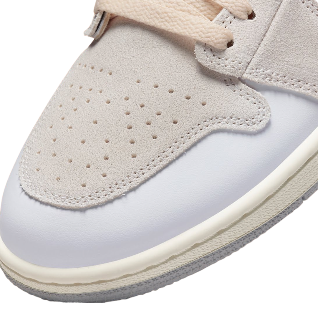 Air Jordan 1 Mid SE Craft Inside Out Sneakers - White/Phantom Grey/Sail Orange Colorway | Basketball Shoes for Men & Women | Perfect for Streetwear & Casual Wear