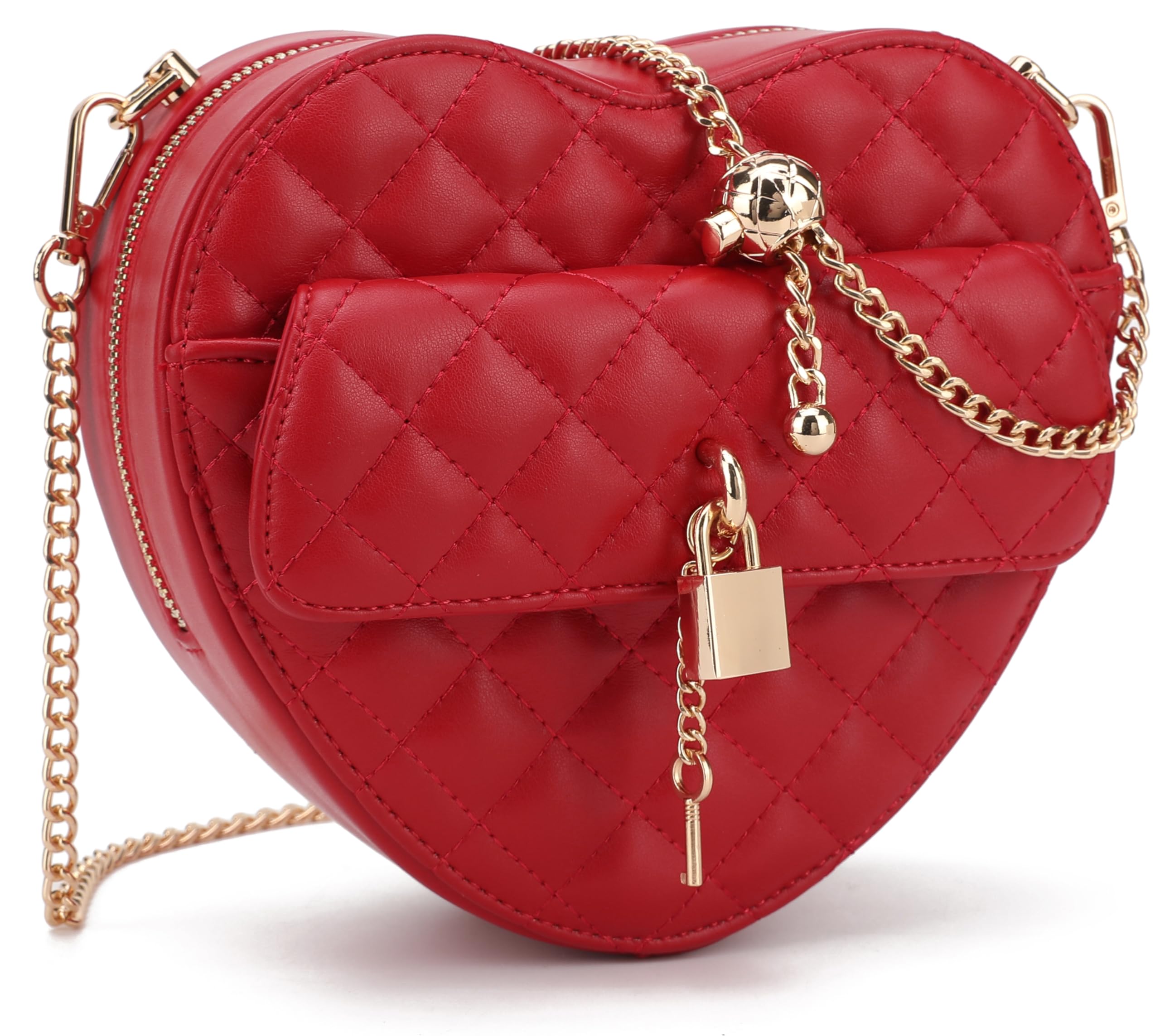 Heart-Shaped Satchel Crossbody Purse for Women - Zip-Around Shoulder Bag - Perfect for Date Nights & Casual Outings