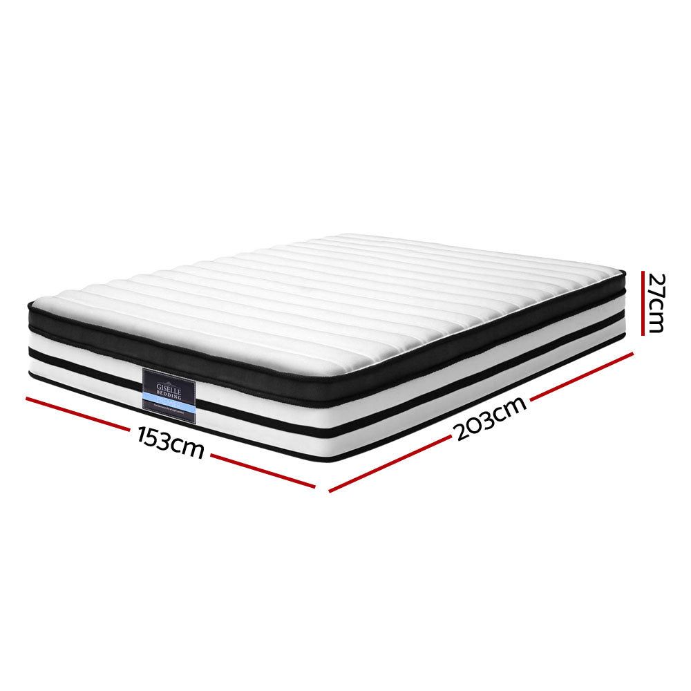 Giselle Bedding 27cm Euro Top Queen Size Mattress - Plush Support for Ultimate Comfort | Perfect for Master Bedrooms, Guest Rooms & Luxury Hotels