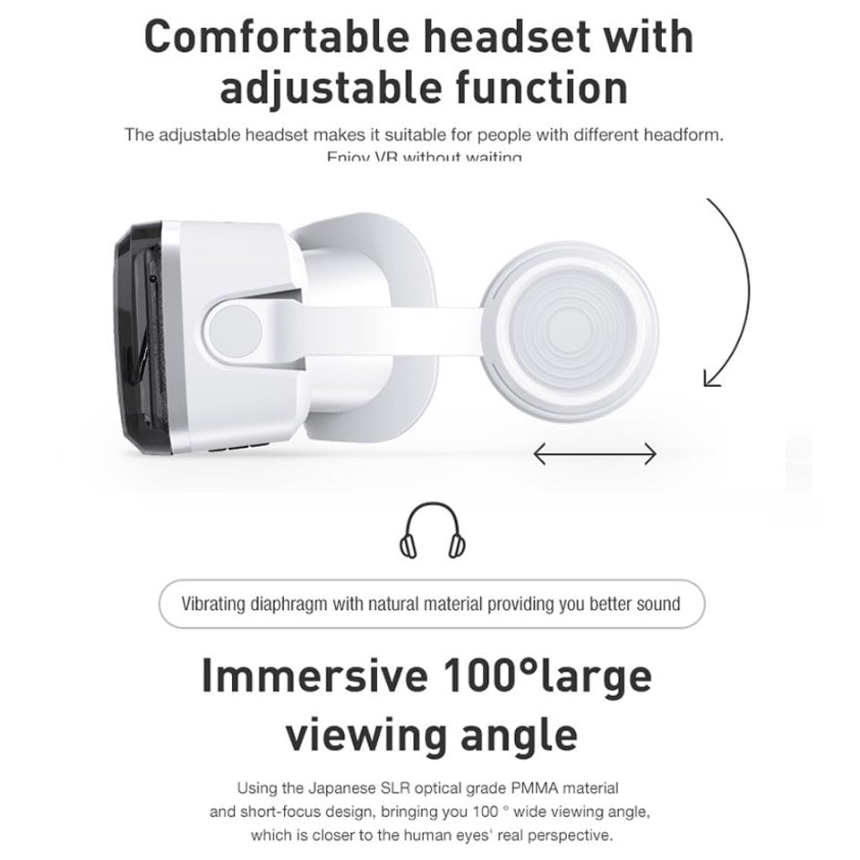3D VR Headset for iPhone 15 14 13 12 Pro Max & Samsung Galaxy S24 S23 S22 S21 - Universal Virtual Reality Goggles for iOS/Android Smartphones - Immersive Gaming & Movie Experience for Adults & Kids