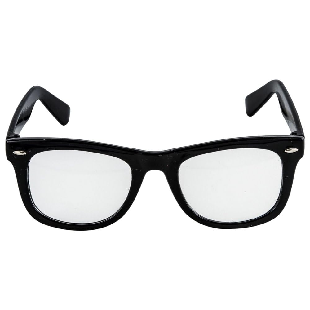Premium Black Nerd Glasses for Adults - Lightweight Unisex Eyewear for Cosplay, Halloween, Parties & Everyday Wear - Comfortable Retro Style Frames for Men & Women