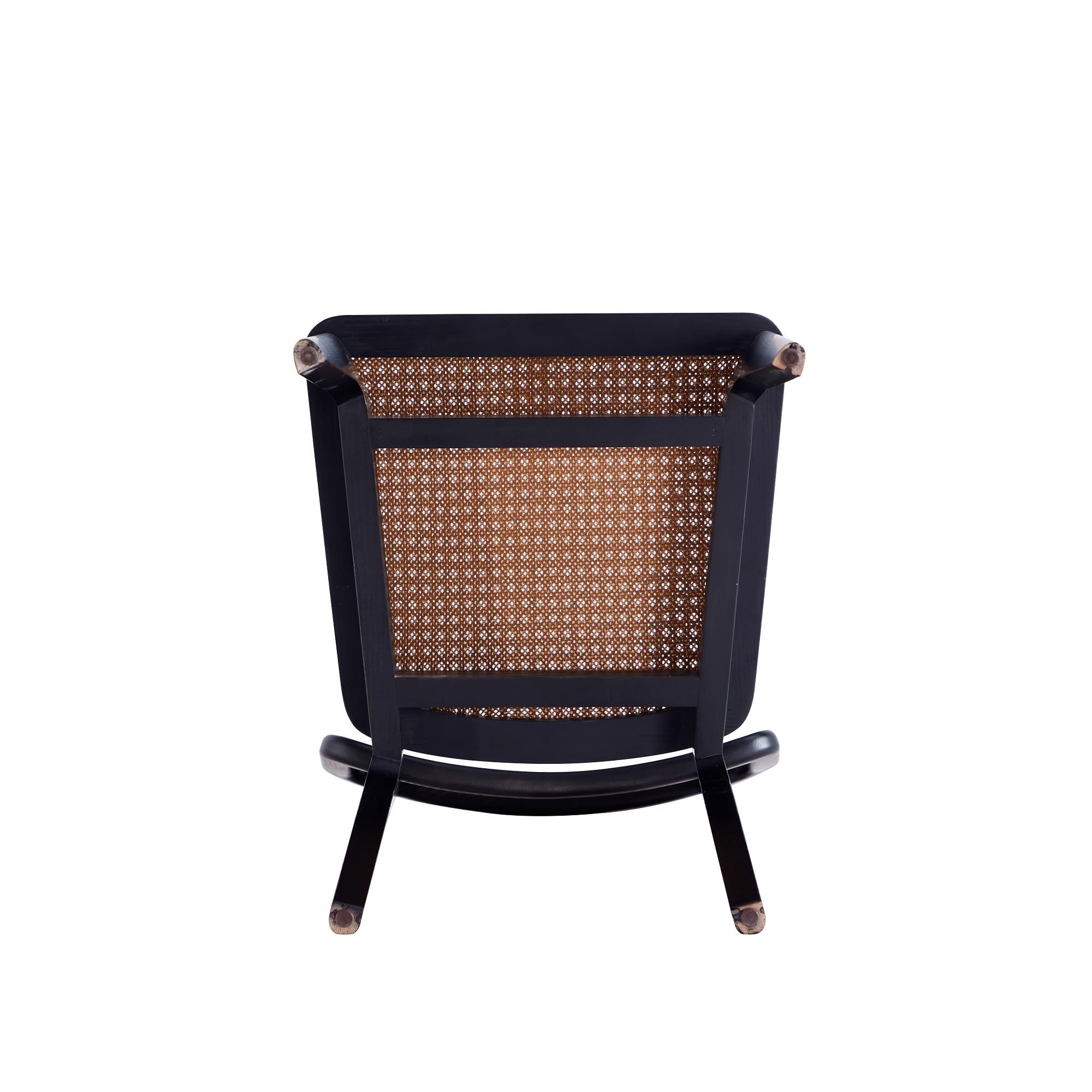 Giverny Rattan Wicker Cane Outdoor Dining Chairs Set of 4 - Black & Natural Cane Side Chairs for Patio, Restaurant, Bistro, Cafe, Pub & Indoor Dining Room - Weather-Resistant Rattan Furniture for Outdoor Entertaining & Al Fresco Dining