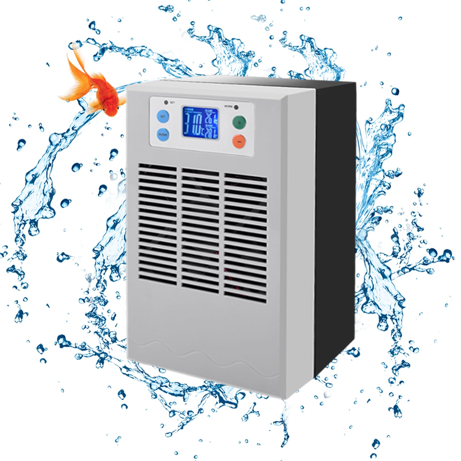 8 Gallon 100W Aquarium Chiller & Heater (10-40°C/50-104°F) with 3L/Min Pump - Quiet Hydroponic Cooling System (35-45 dB) for Fish Tanks, Axolotl Habitats & Coral Reef Aquariums | Perfect for Home & Office Aquariums, Hydroponic Gardens & Aquatic Pet Care
