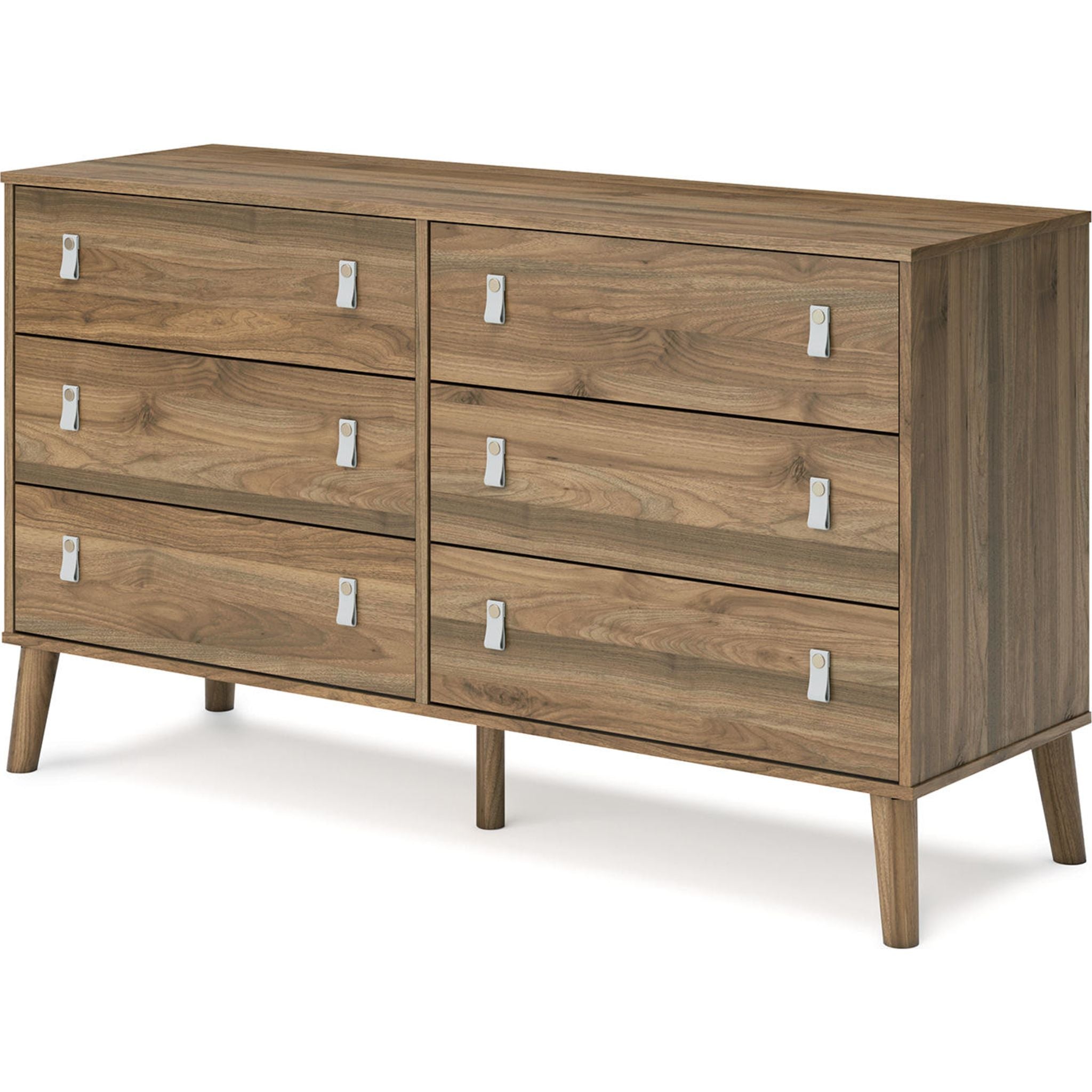 Aprilyn Dresser in Honey Finish - Modern Wooden Dresser with 6 Drawers for Bedroom Storage & Organization - Perfect for Home, Apartment, and Dorm Room Decor