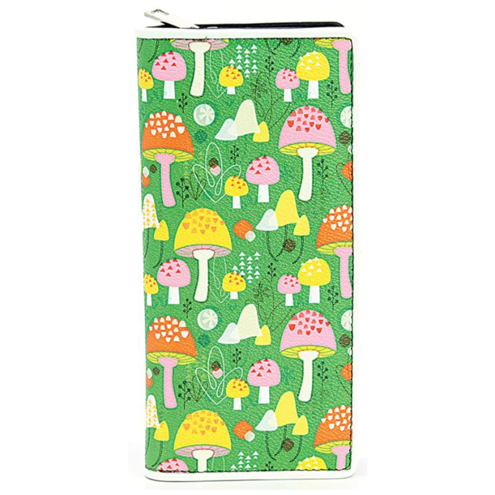 Comeco Mushroom Print Zip Around Wallet - Stylish & Durable for Everyday Use, Travel & Gifts