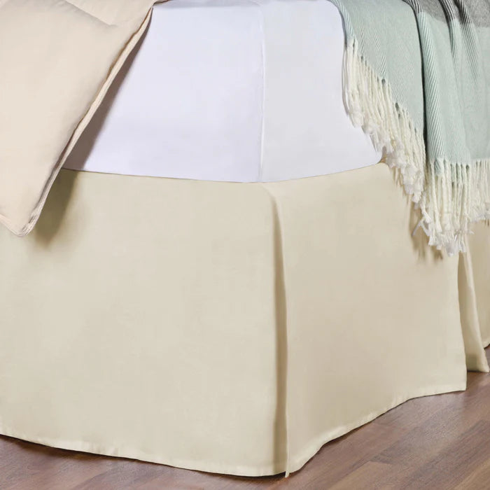 Premium Egyptian Cotton 300 Thread Count Solid Bed Skirt - Queen Size, Fitted Dust Ruffle for Luxury Bedroom Decor & Hotel Style Bedding