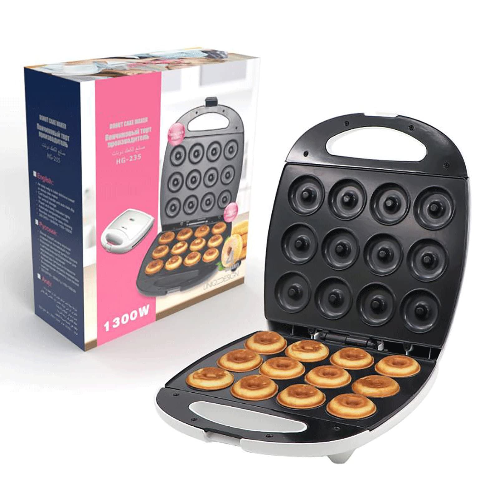 1300W Commercial Electric Donut Maker Machine - 12 Grid Non-Stick Doughnut Baker for Home, Cafe & Bakery - Perfect for Breakfast, Snacks, Parties & Holiday Desserts