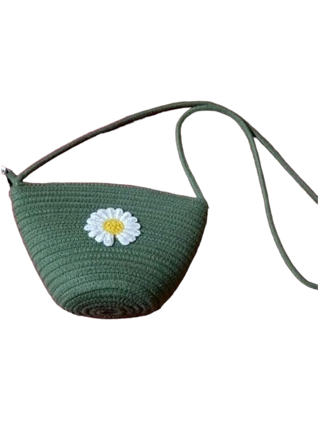 SAMTROH Women's Woven Jute Sling Bag - Luxury Eco-Friendly Shoulder Purse for Ladies, Small Crossbody Shopping Handbag (Green) | Perfect for Daily Use, Travel, Shopping & Casual Outings
