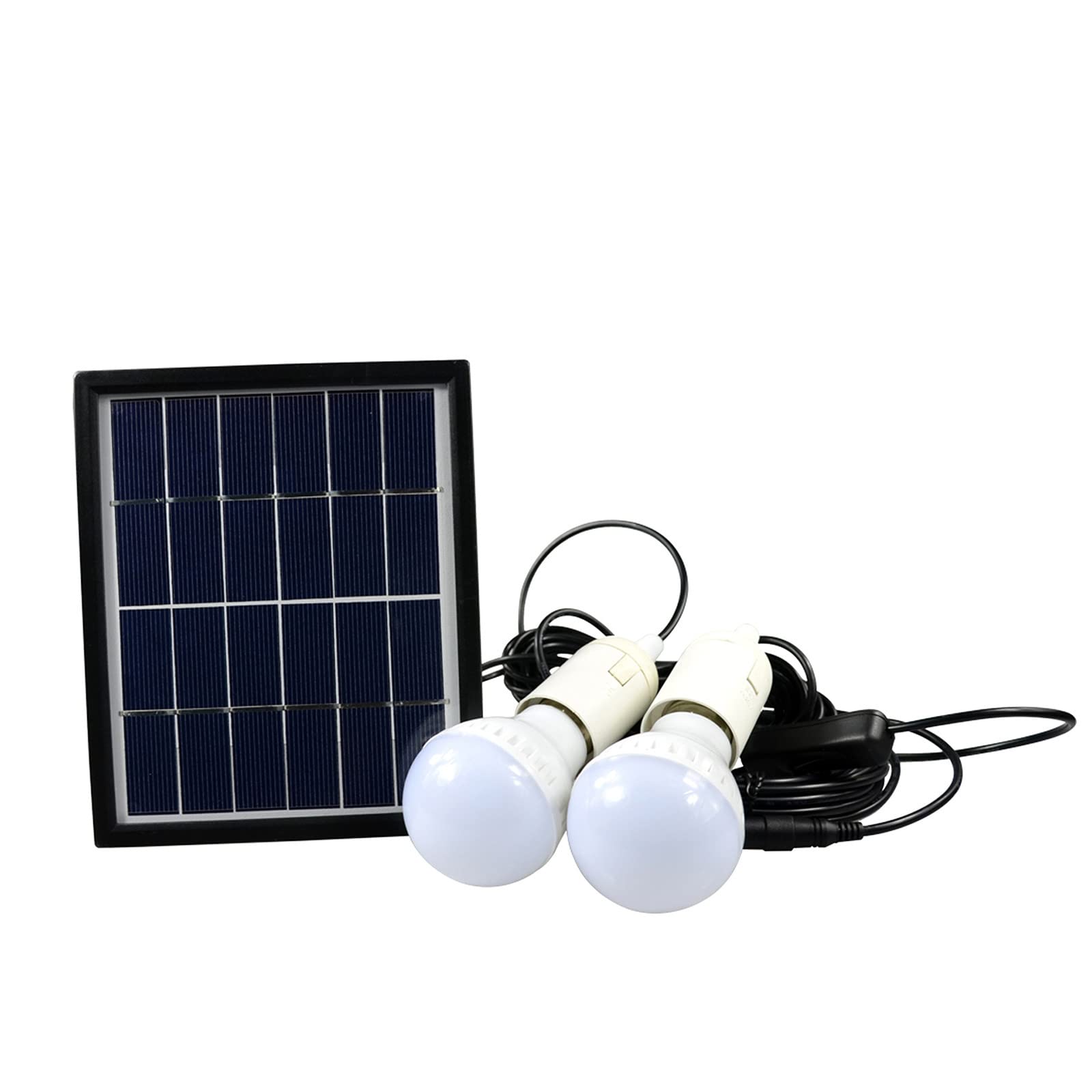 **Solar LED Pendant Light - IP65 Waterproof Outdoor Garden Light with 2Pcs 3W LED Bulbs, Easy Installation, 16.4ft Cord - Perfect for Patio, Yard, Pathway & Landscape Lighting**