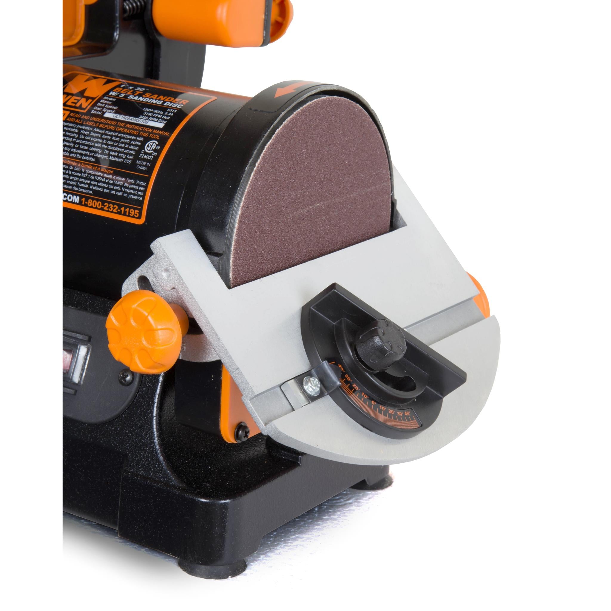 WEN AT1305 1 x 30 Inch Belt Sander with 5 Inch Sanding Disc - Professional Woodworking & Metal Sanding Tool for DIY Projects & Home Workshops