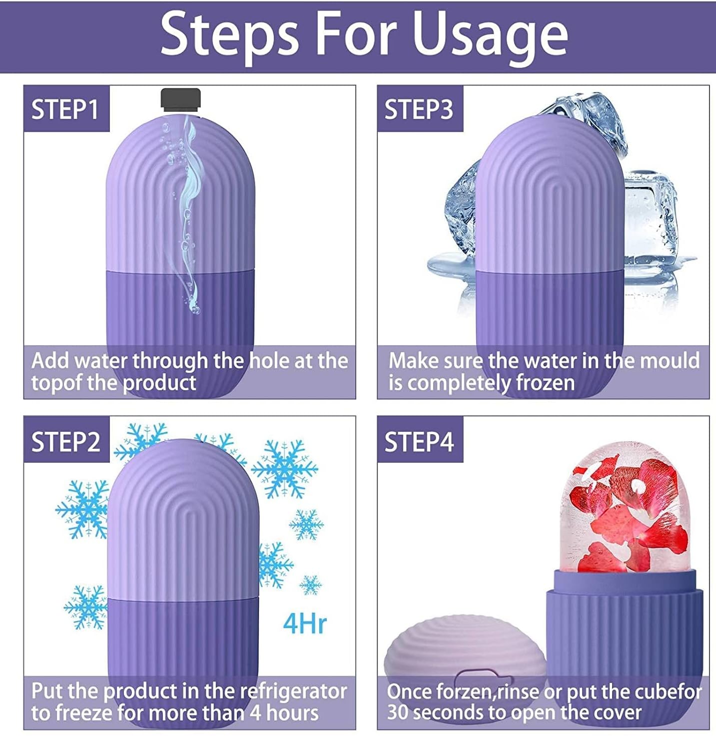 Zenics Zinta Ice Roller & Ice Mold for Face and Eye - Cooling Facial Massage Tool for Puffiness Relief, Skin Care, and Beauty - Perfect for Morning Routine, Spa Day, and Post-Workout Recovery