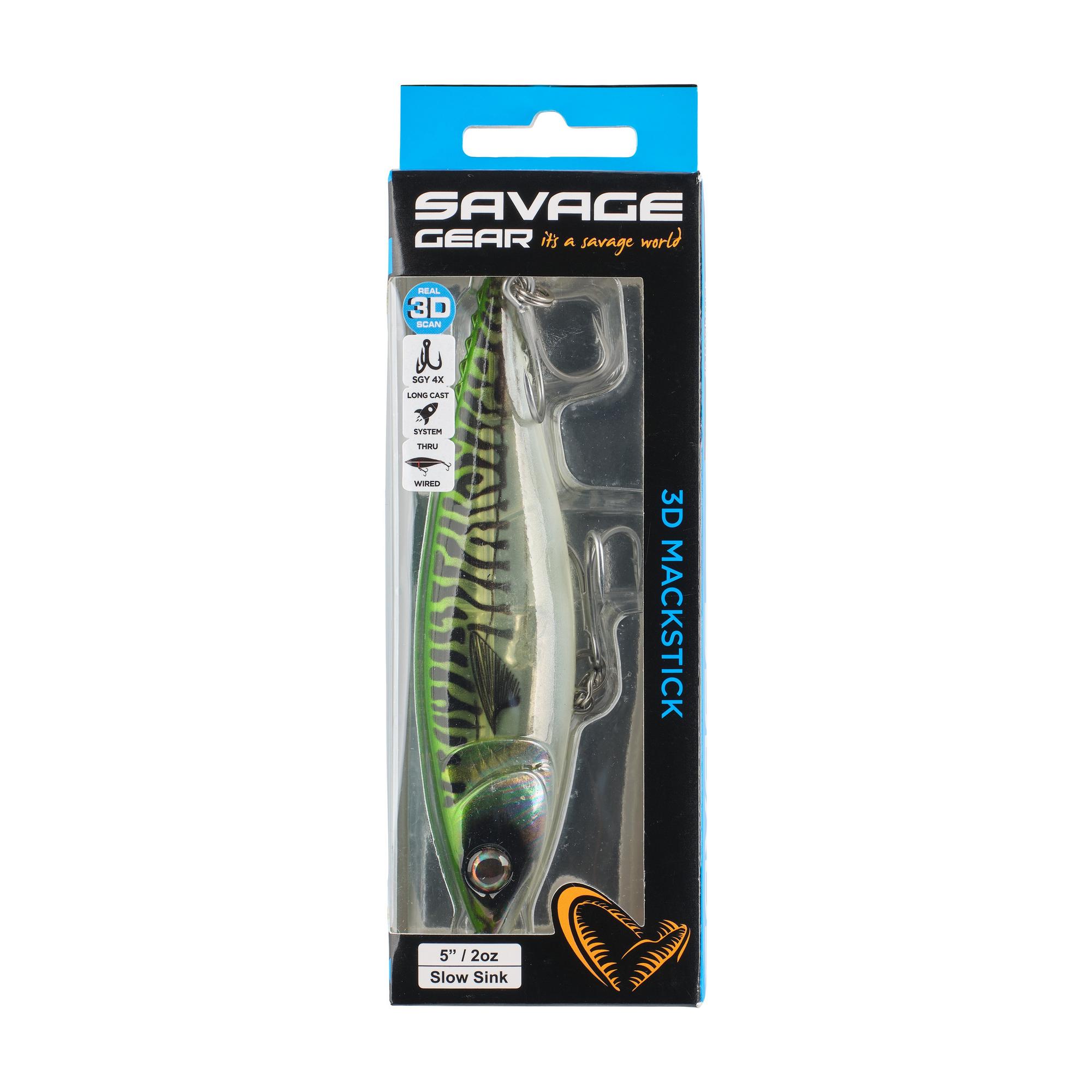 Savage Gear 3D Mack Stick Fishing Lures - Realistic Saltwater & Freshwater Bait for Bass, Trout, and Walleye - Perfect for Trolling, Casting, and Ice Fishing