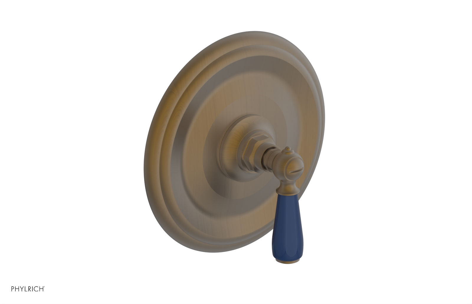 Jamestown Pressure Balance Shower Plate & Handle Trim with Navy Blue Accents - 4