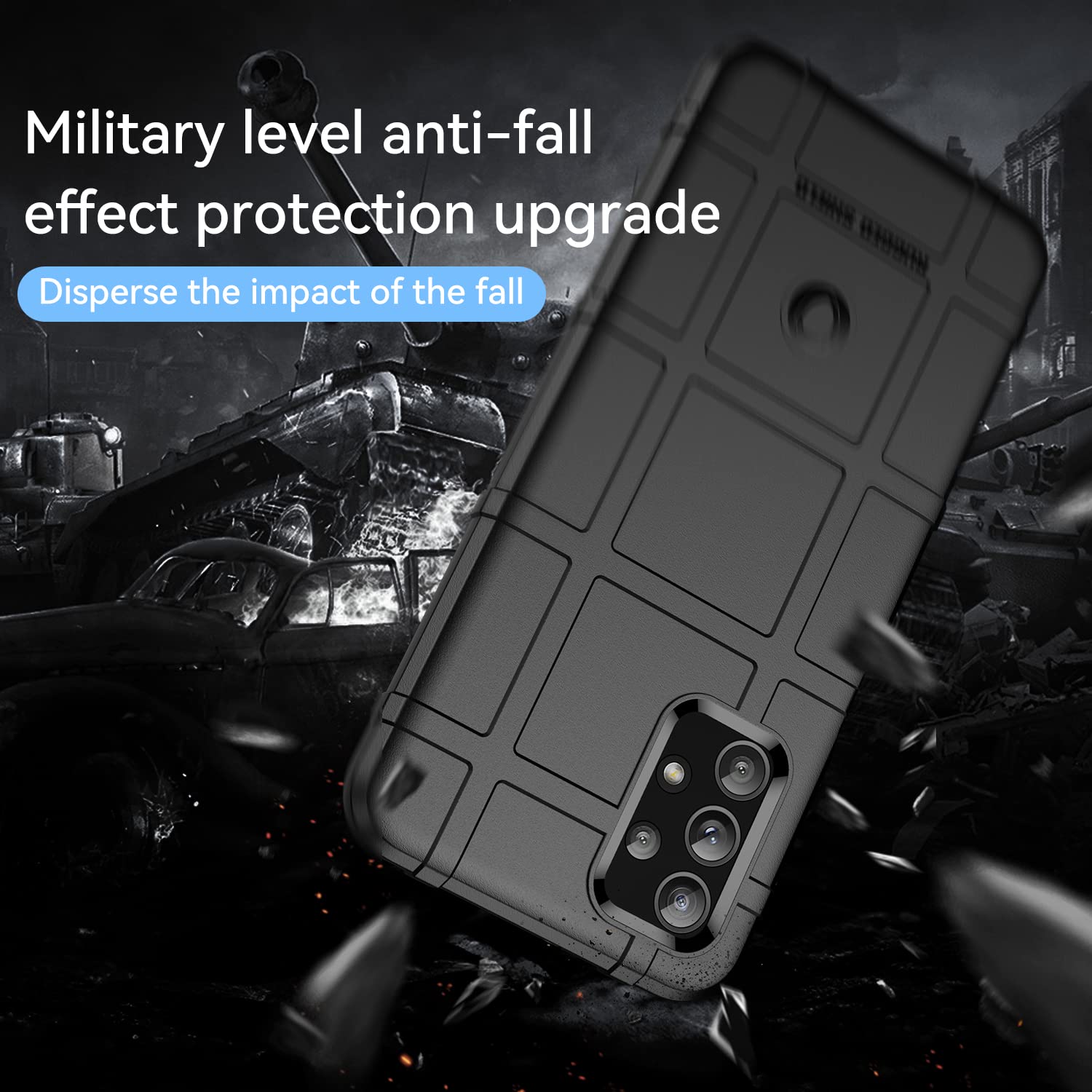 Military Grade Shockproof Galaxy M23/F23 Case - Drop-Tested Protective Cover with Camera Lens Shield | HD Black Phone Case for Samsung Galaxy M23/F23 - Perfect for Outdoor Adventures, Work & Daily Protection