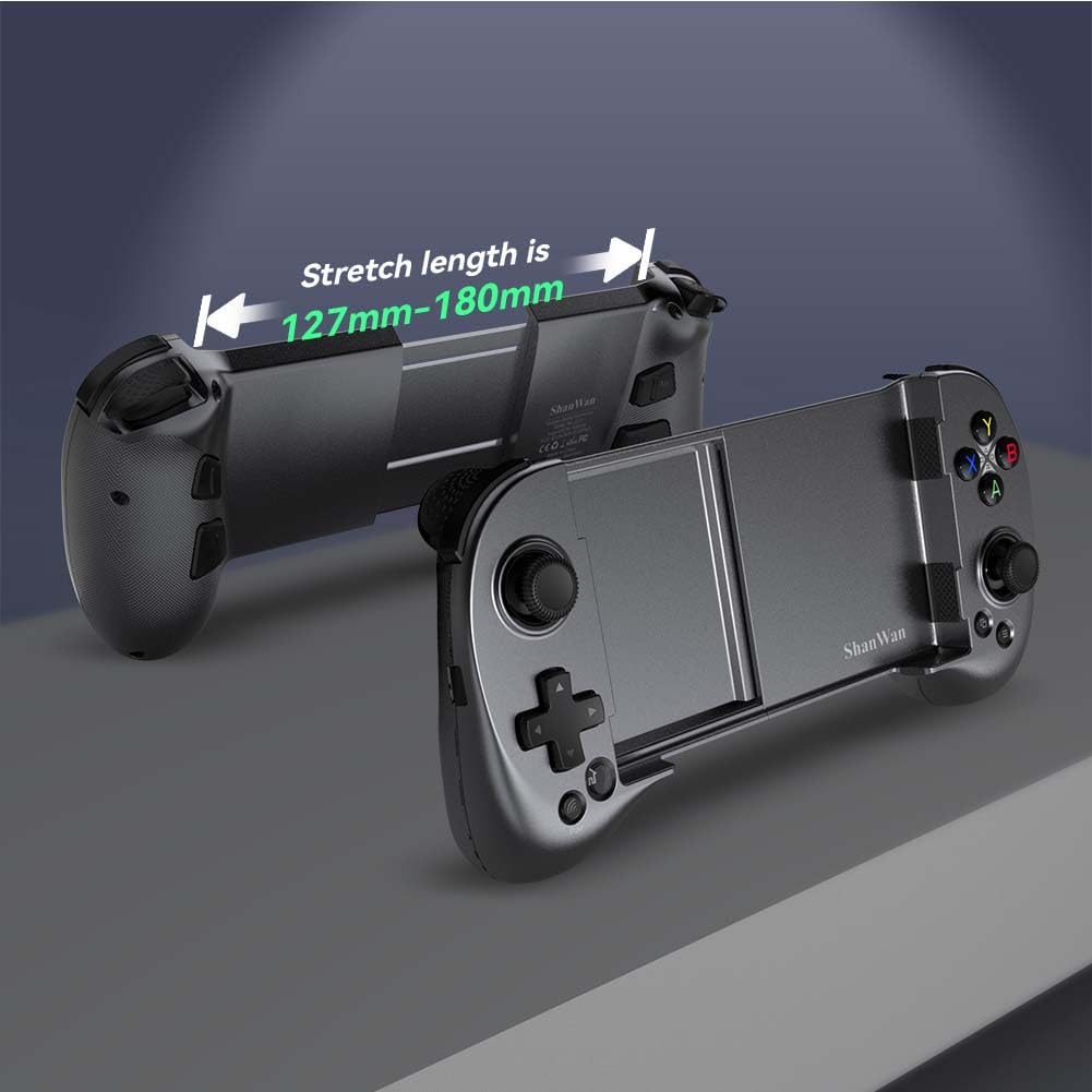 ShanWan Bluetooth Wireless Mobile Game Controller for iPhone & Android - Compatible with PS Remote Play, Xbox Cloud, Steam Link, GeForce NOW & MFi Arcade Games | Phone Case Support | Long Battery Life | Perfect for Gaming on the Go, Travel & Home Entertainment