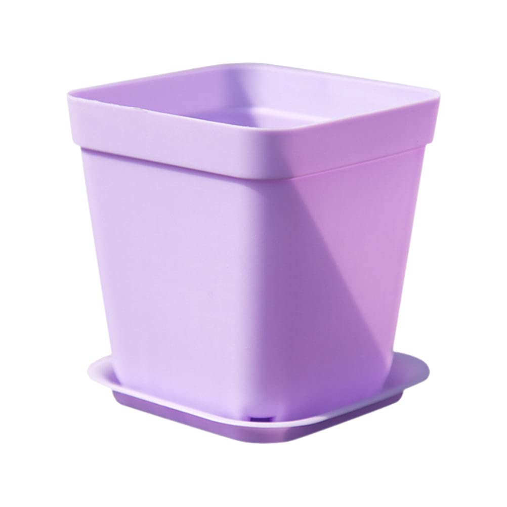 24-Piece Small Square Plastic Flower Pots Set - Housoutil Planters for Indoor/Outdoor Plants, Succulents, Herbs - Durable & Lightweight Garden Containers for Home Decor, Balcony, Office