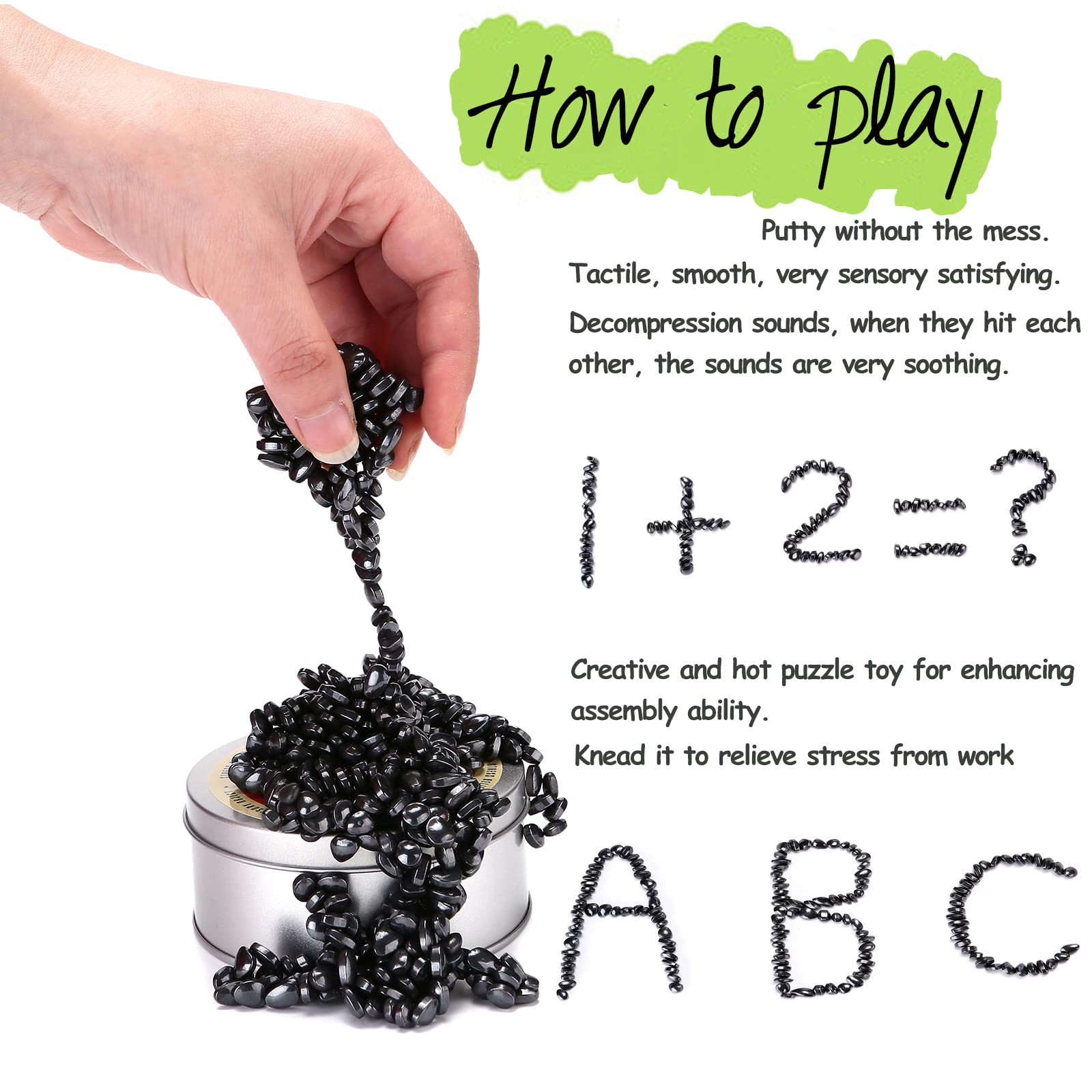 550pcs Magnetic Balls Desk Toys for Adults - Stress Relief Fidget Toys, Office Desk Accessories for Anxiety Relief, Fun Magnetic Putty Play (Great for Office, Home & Travel Use)