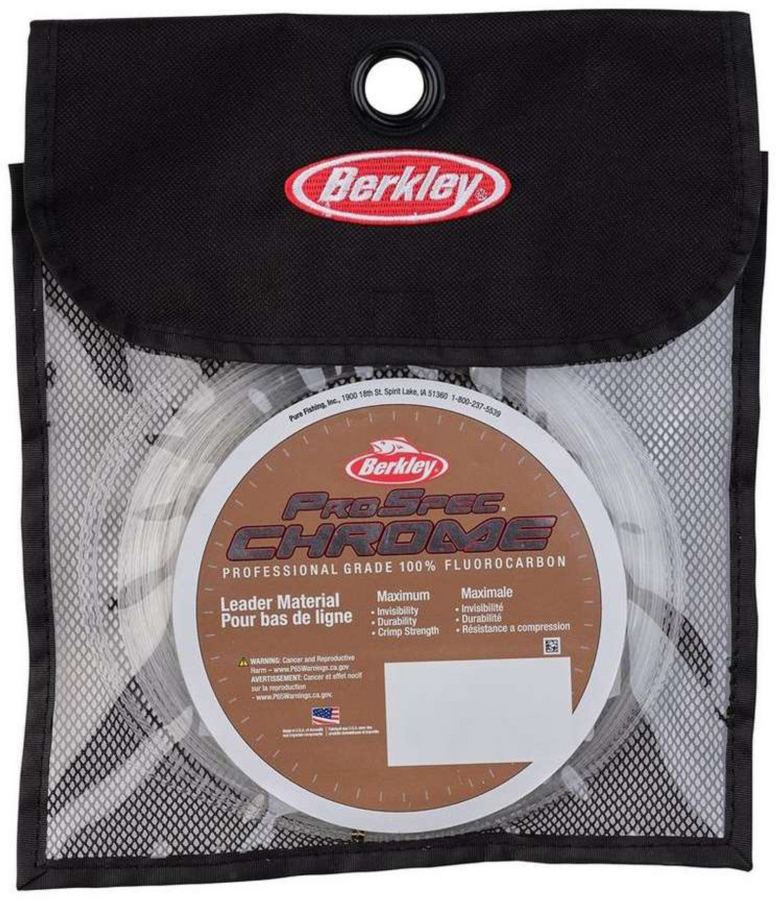 Berkley ProSpec Chrome 100% Fluorocarbon Fishing Leader Line - 33 Yards for Bass, Trout & Saltwater Fishing | High Abrasion Resistance & Invisibility Underwater
