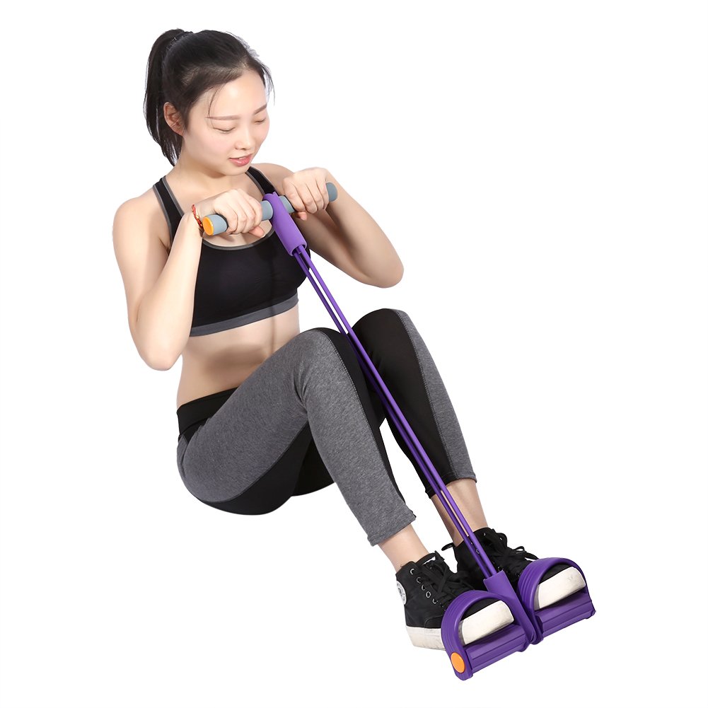 GOTOTOP Tube Pedal Puller - High Strength Elastic Arm & Abdominal Expander for Sit-ups, Home Gym Workouts, Fitness Training for Abs, Waist, Arms & Yoga Stretching - Perfect for Weight Loss & Toning (Red) | Ideal for Home Exercise, Yoga, Pilates & Full-Body Workouts