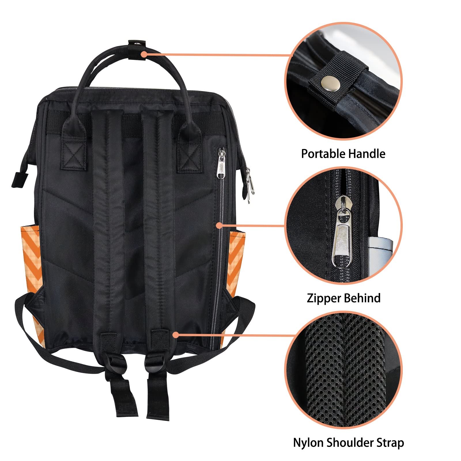Multifunctional Waterproof Diaper Backpack for Moms - Large Capacity Baby Nappy Bag with Wavy Stripes Design | Perfect for Nursing, Travel & Daily Use with Baby