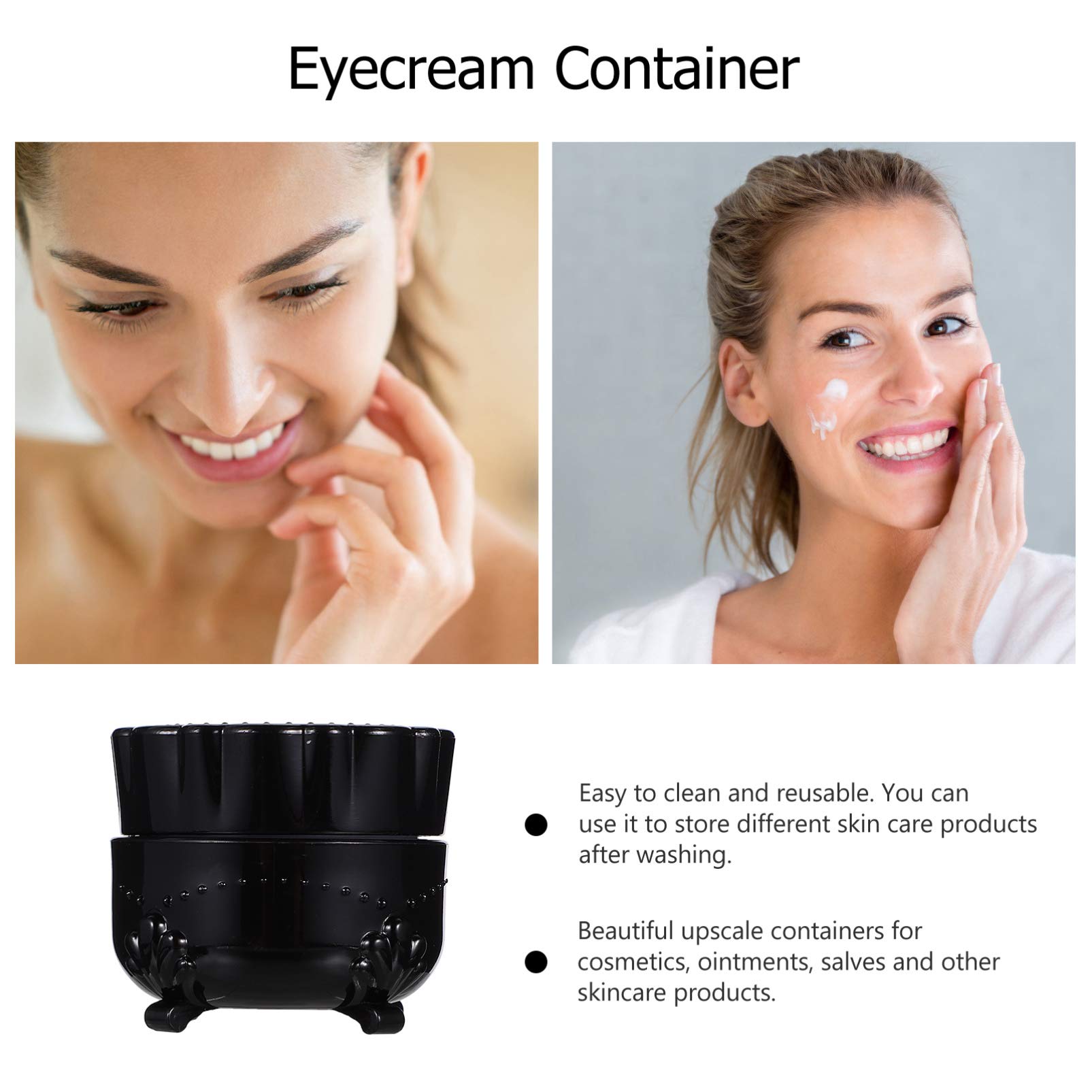 Beaupretty 10 Pack Small Travel Containers - Mini Clear Round Cosmetic Jars for Makeup Samples & Skincare (Black) | Perfect for Travel, DIY Beauty & Organizing Small Items