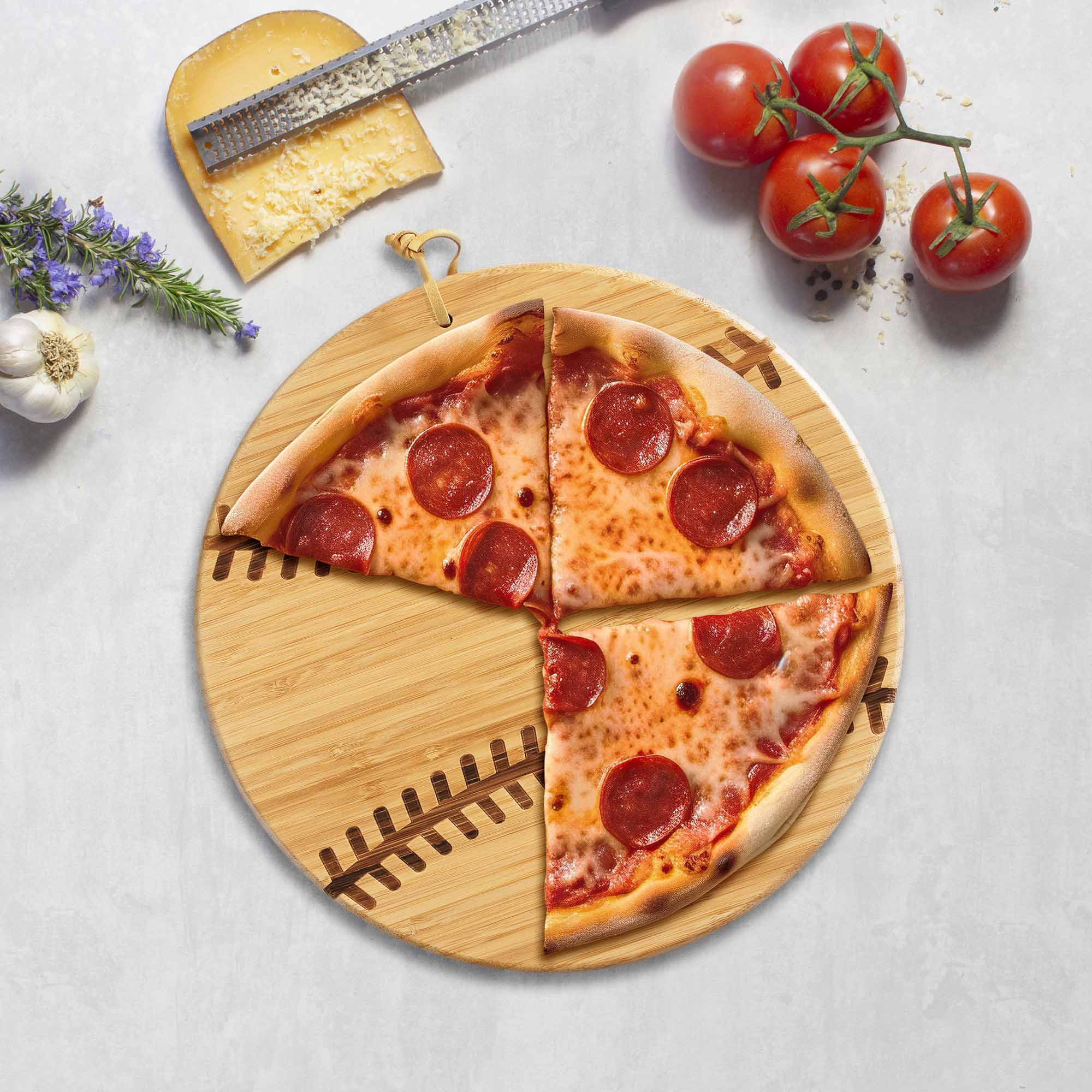 Baseball Shaped Wooden Cutting Board - 12 x 12 Inches, Perfect for Kitchen Prep, Serving Charcuterie & Baseball Themed Parties