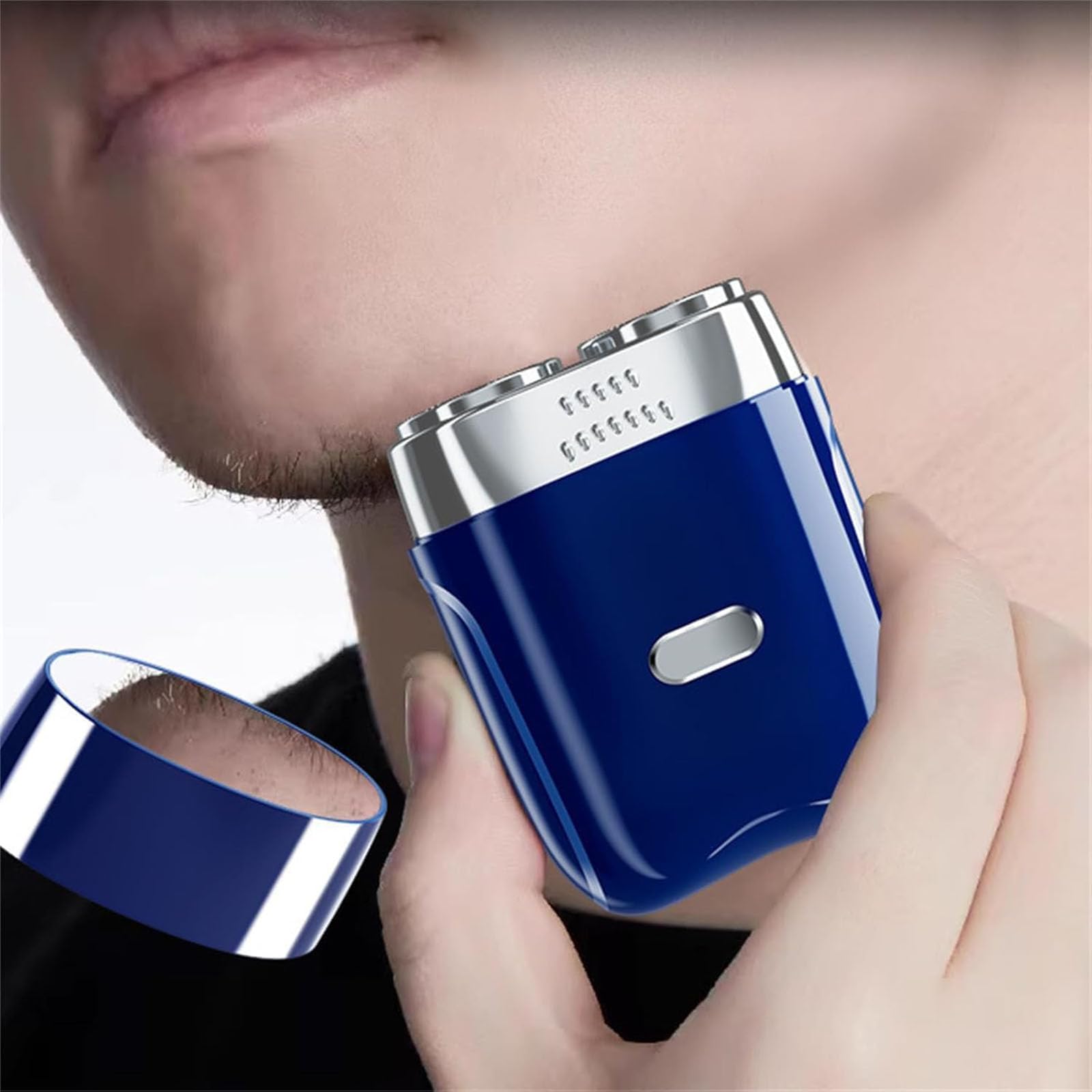 Jacooba Mini Dual-Head Electric Razor for Men - Rechargeable Waterproof Travel Shaver - Compact Face Shaver for Home, Car & On The Go - 2025 New Model (Blue+Green) | Perfect for Business Trips, Gym Bags & Daily Grooming