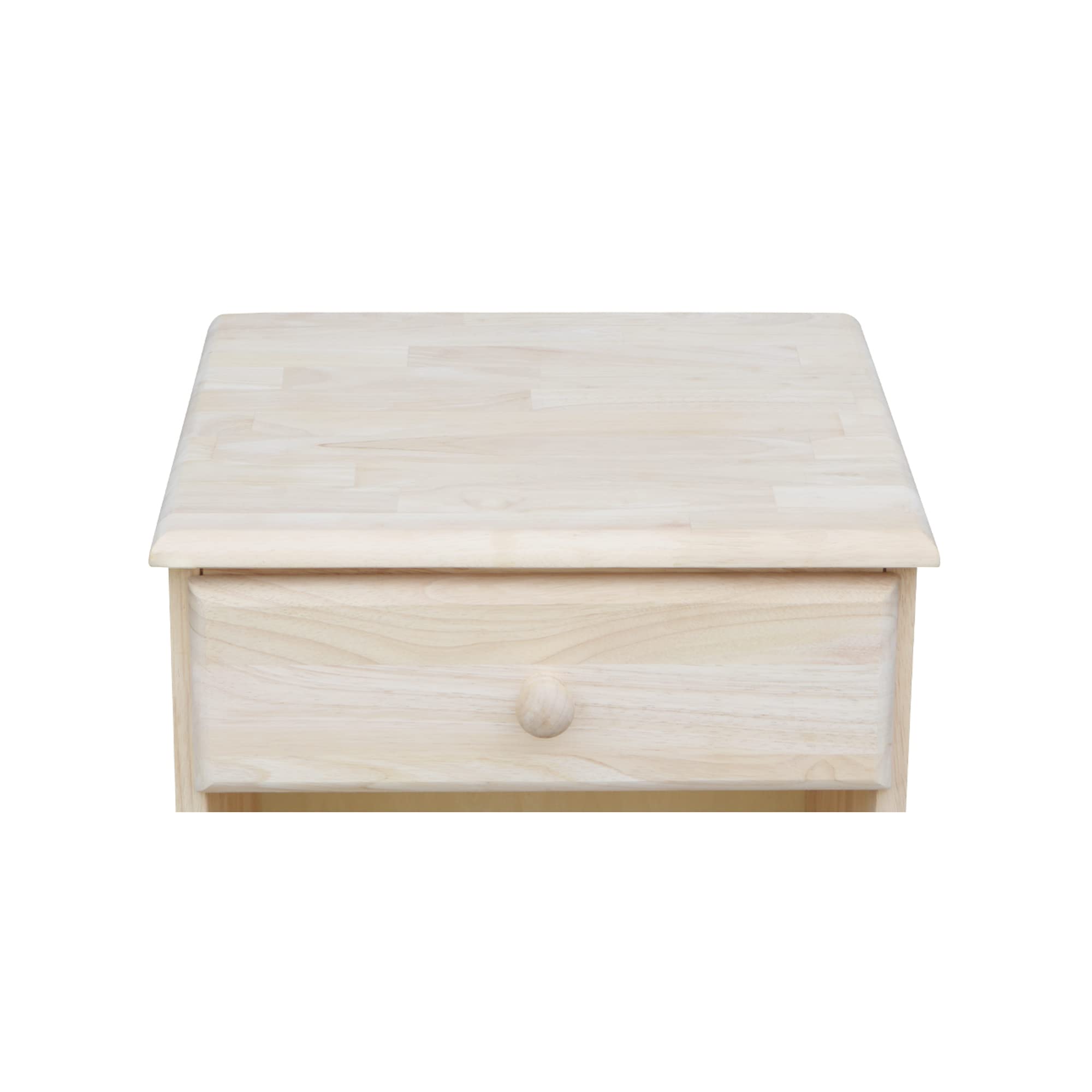 Unfinished Night Stand with One Drawer - International Concepts Bedside Table for Bedroom, Living Room & Guest Room