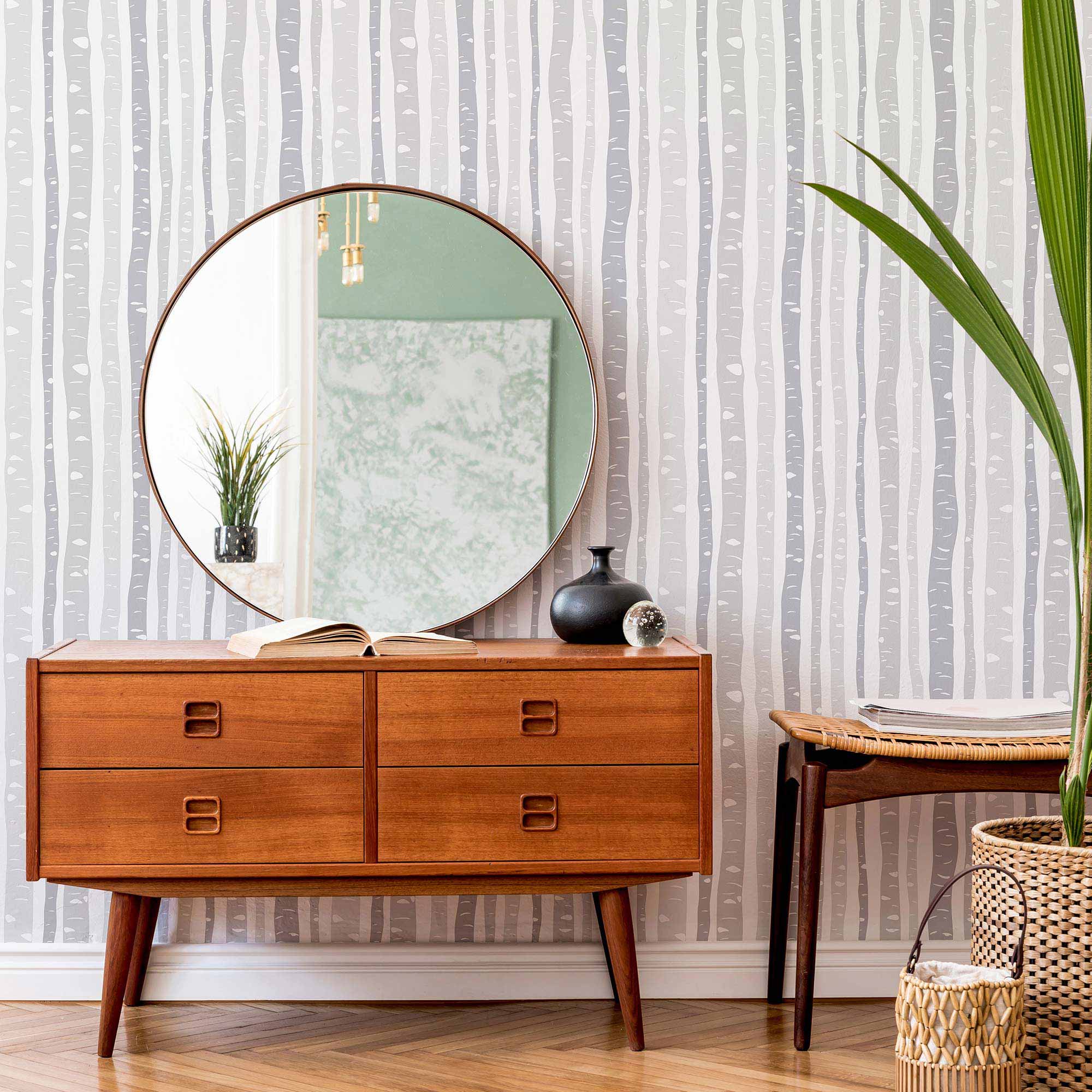 Grey Branches Peel and Stick Removable Wallpaper 8915 - Self-Adhesive Decorative Wall Covering for Bedroom, Living Room & Office Decor