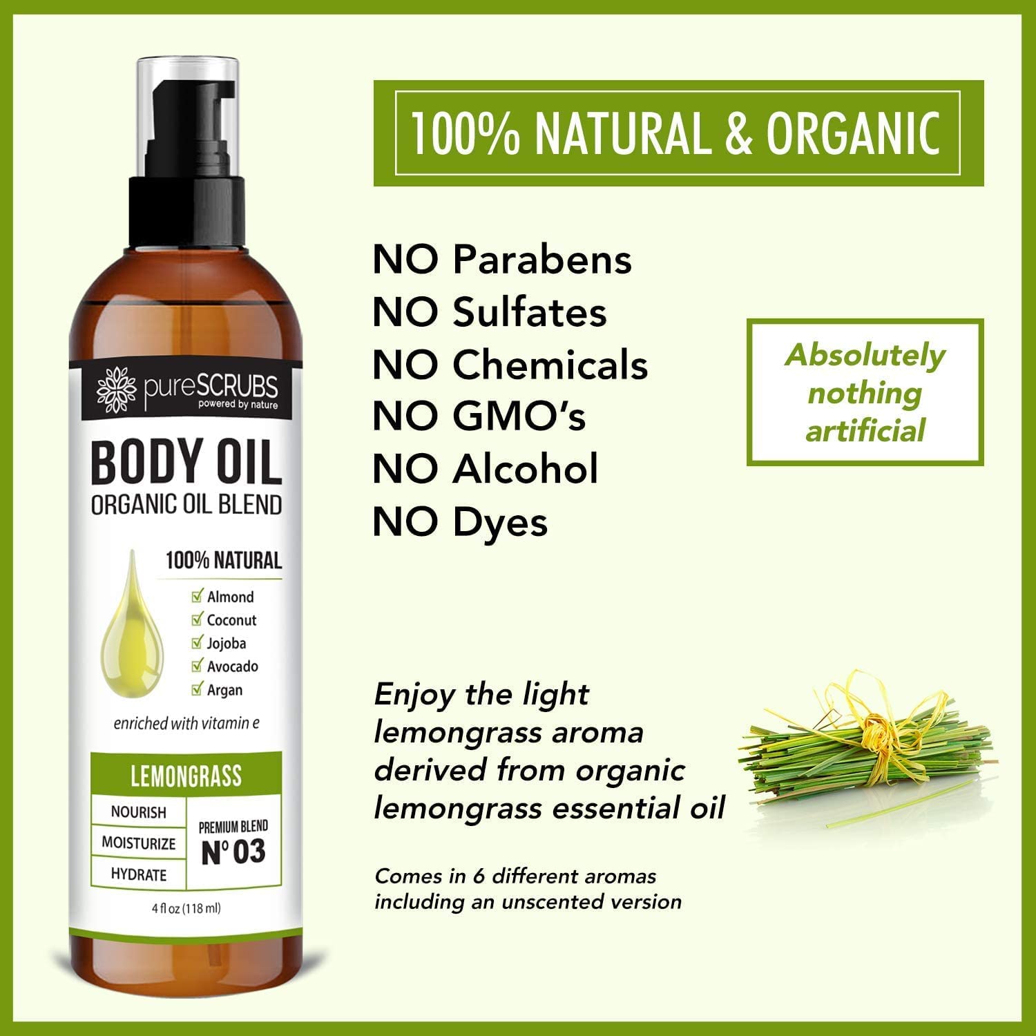PureSCRUBS Exfoliating Lemongrass Body Scrub & Hydrating Body Oil Set - Natural Skincare Duo for Smooth, Glowing Skin | Perfect for Spa Day, Self-Care Routine & Gift Giving