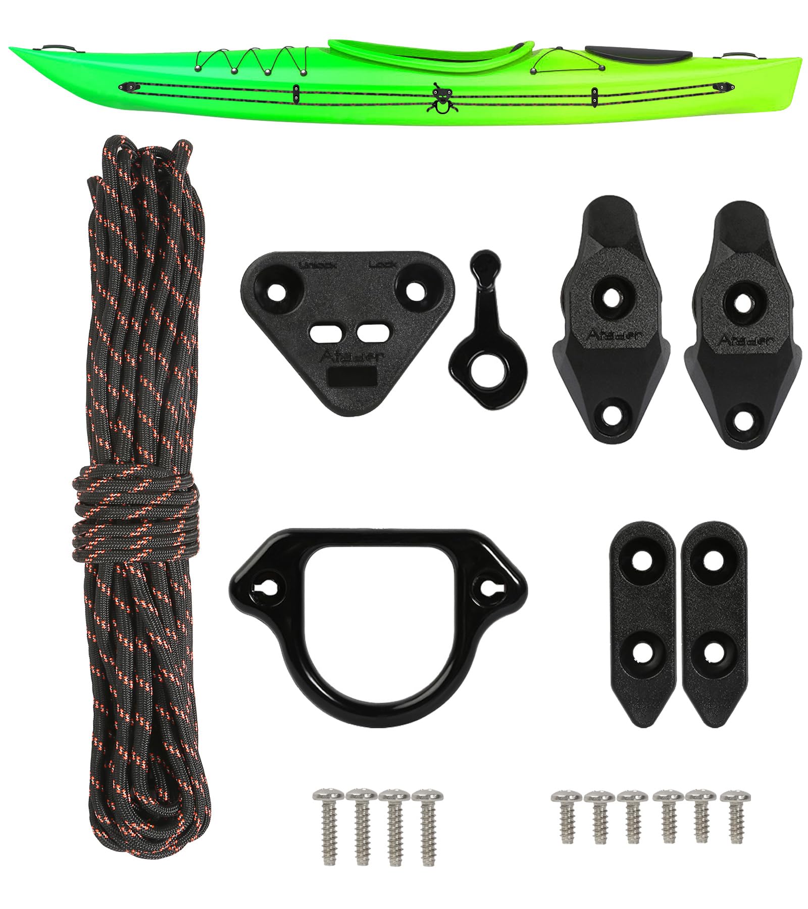 **Kayak Anchor Trolley Kit - Heavy Duty Adjustable Anchor System for Kayaks & Canoes - Perfect for Fishing, Drifting & Water Sports**