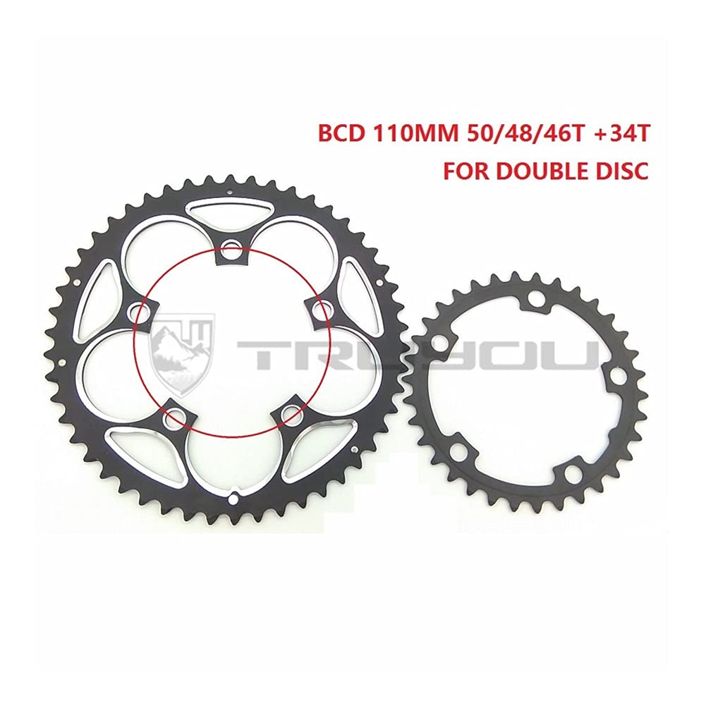 **110 BCD Road Bike Chainring Set - 50T/48T/34T Double Crown Sprockets for Folding & Road Bicycles - Perfect for Commuting & Performance Cycling**