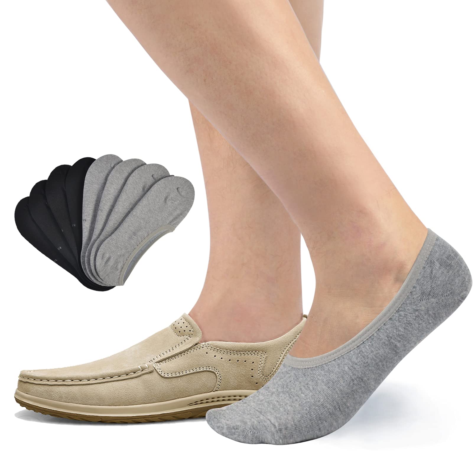 LO SHOKIM No Show Socks for Men & Women - Breathable, Non-Slip, Low Cut Cotton Socks (Sizes 7-15) - Perfect for Loafers, Sneakers & Casual Wear