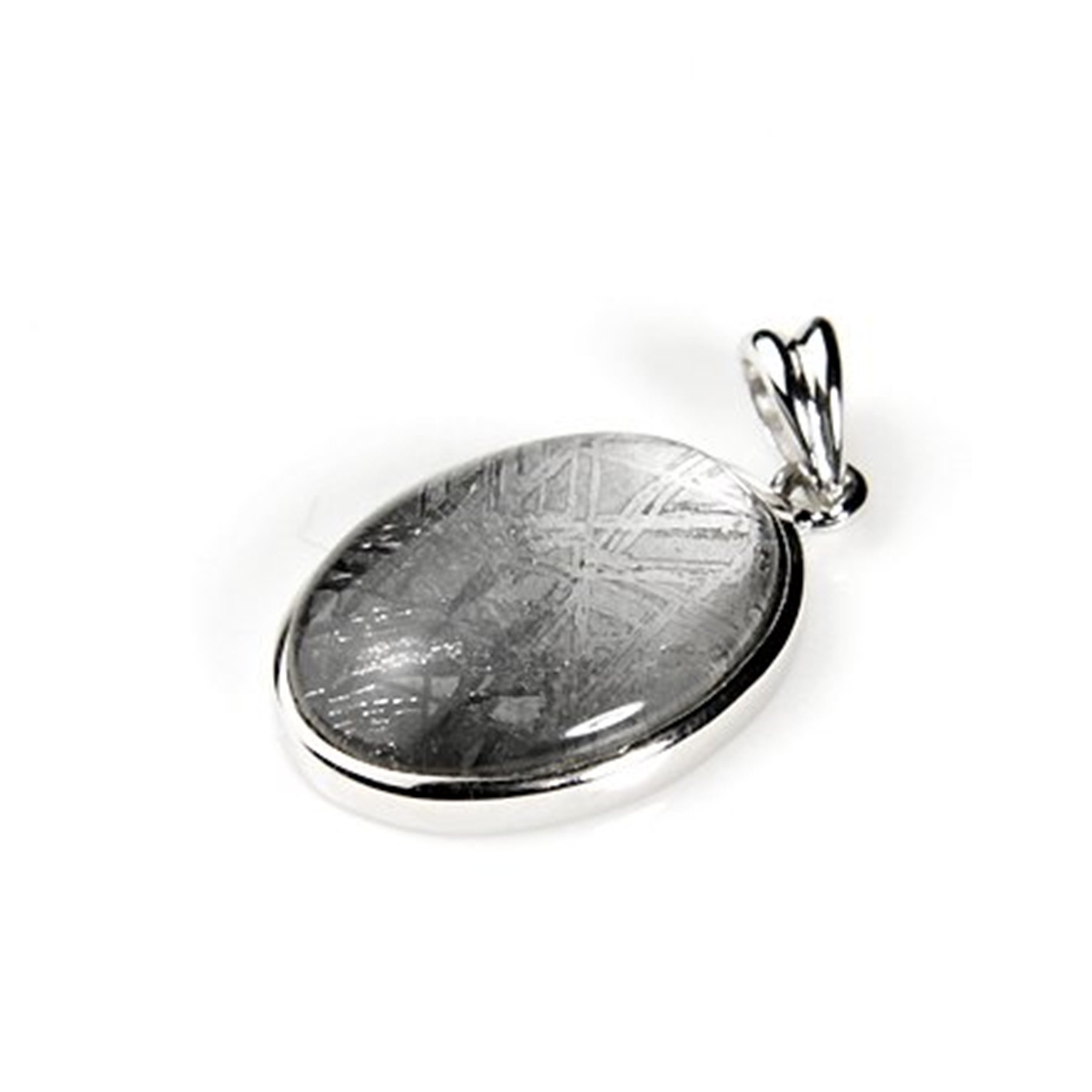 Natural Gibeon Iron Meteorite Silver Plated Pendant Necklace for Women & Men - 19×14×6mm - Unique Space Jewelry for Gifts, Fashion & Spiritual Healing