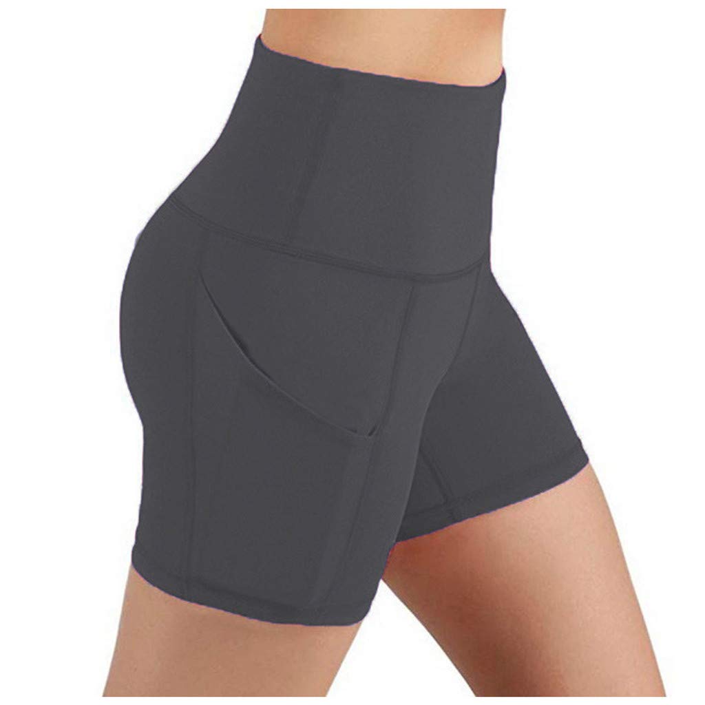 Women's High-Waist Yoga Shorts with Pockets - Stretchy Fitness Running Bike Shorts for Ladies - Perfect for Yoga, Workouts & Active Lifestyle