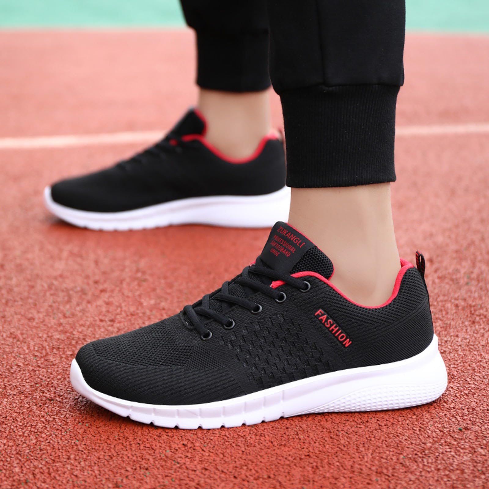 **Men's Trail Running Shoes - Best Gym & Beach Shoes for Men - Sailing & Deck Shoes - Size 14 - Height Increasing Casual Leather Shoes (Red) - Perfect for Outdoor Activities, Gym Workouts & Beach Adventures**