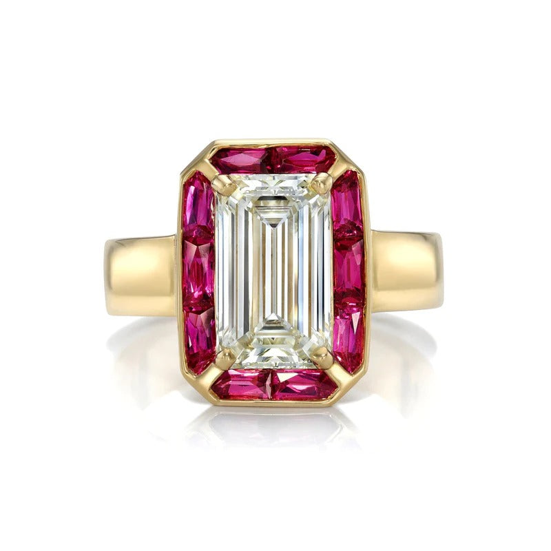 Single Stone Pippa Ring with Genuine Rubies - Elegant Ruby Engagement & Wedding Ring for Women | Perfect for Proposals, Anniversaries & Special Occasions