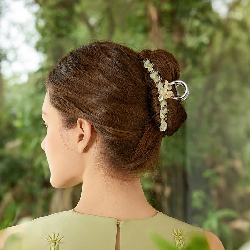 Jasmine XL Hair Claw Clip - Large Strong Hair Clips for Women, Non-Slip Hair Accessories for Thick Hair - Perfect for Ponytails, Buns, and Updos