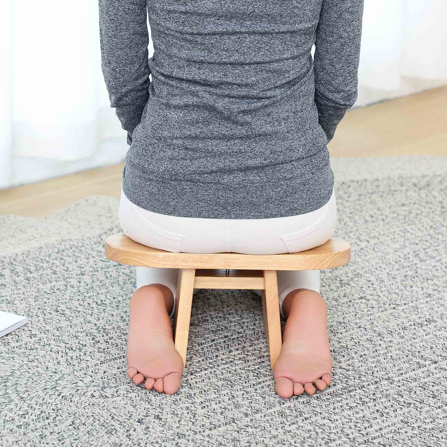 Handcrafted Wooden Meditation Bench - Stable Seiza Prayer Stool for Zen Yoga & Mindful Sitting - Perfect for Home, Temple & Meditation Studios