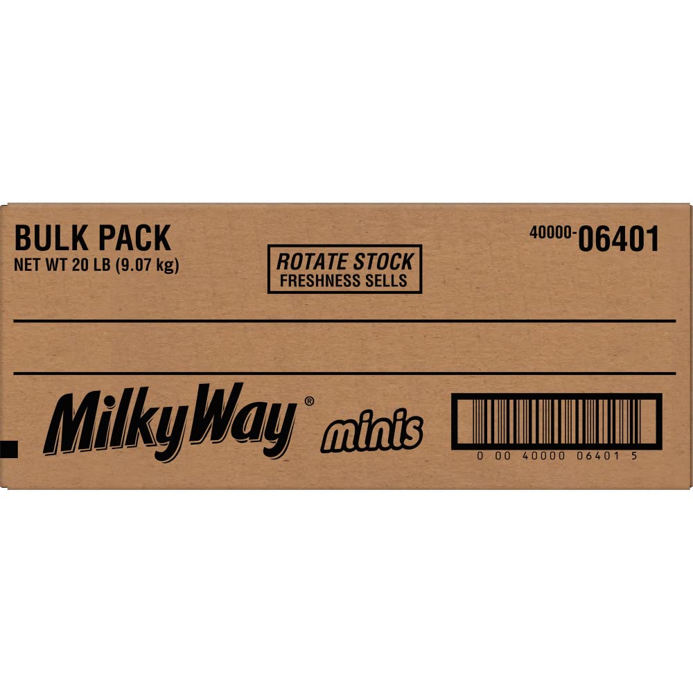 Milky Way Milk Chocolate Minis Bulk Candy Bars - 20 Pound Box (360+ Pieces) | Party Favors, Halloween Treats, Office Snacks & Movie Night Desserts