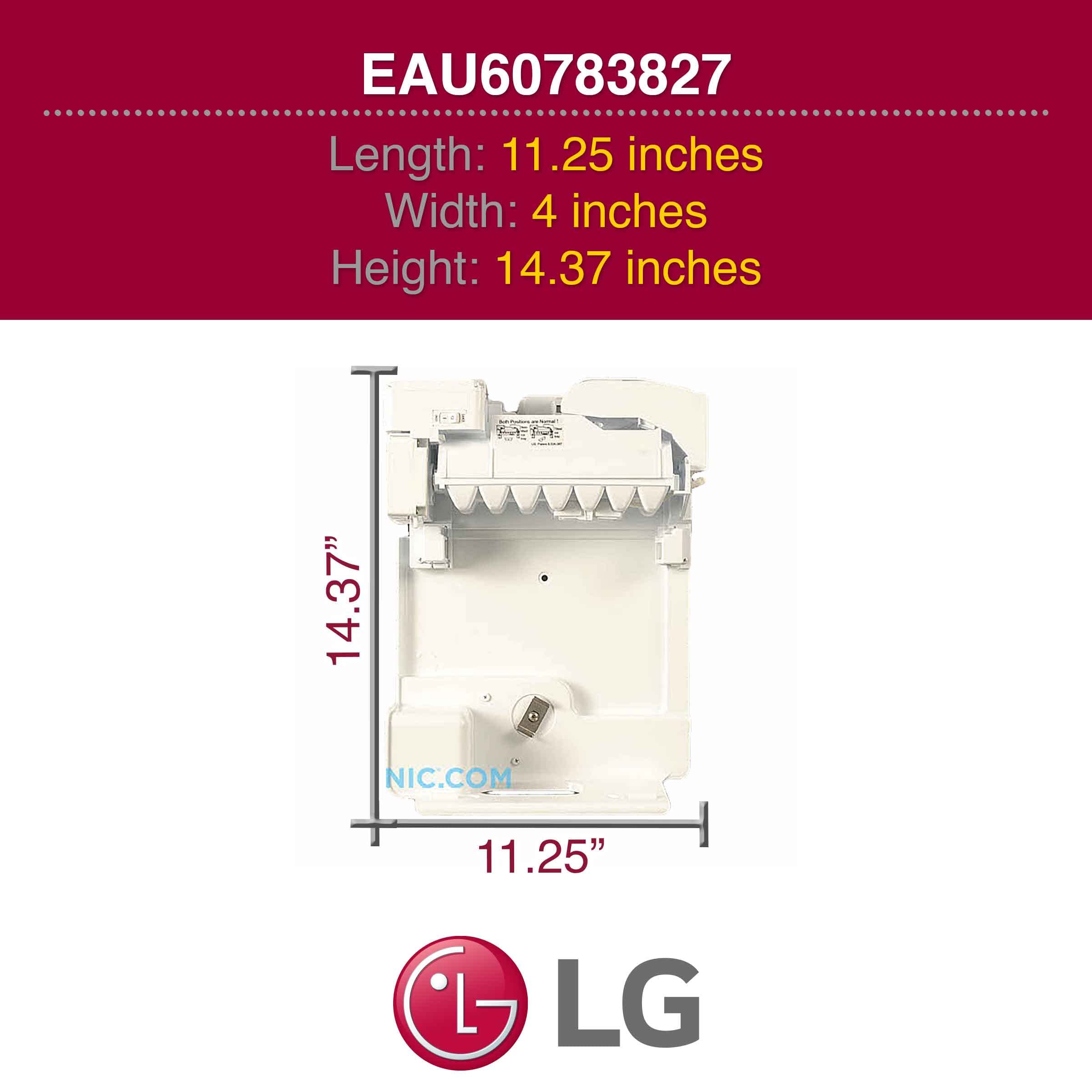LG EAU60783827 Ice Maker Assembly Replacement - Compatible with LG Refrigerators (White) | Perfect for Kitchen, Office, and Commercial Use