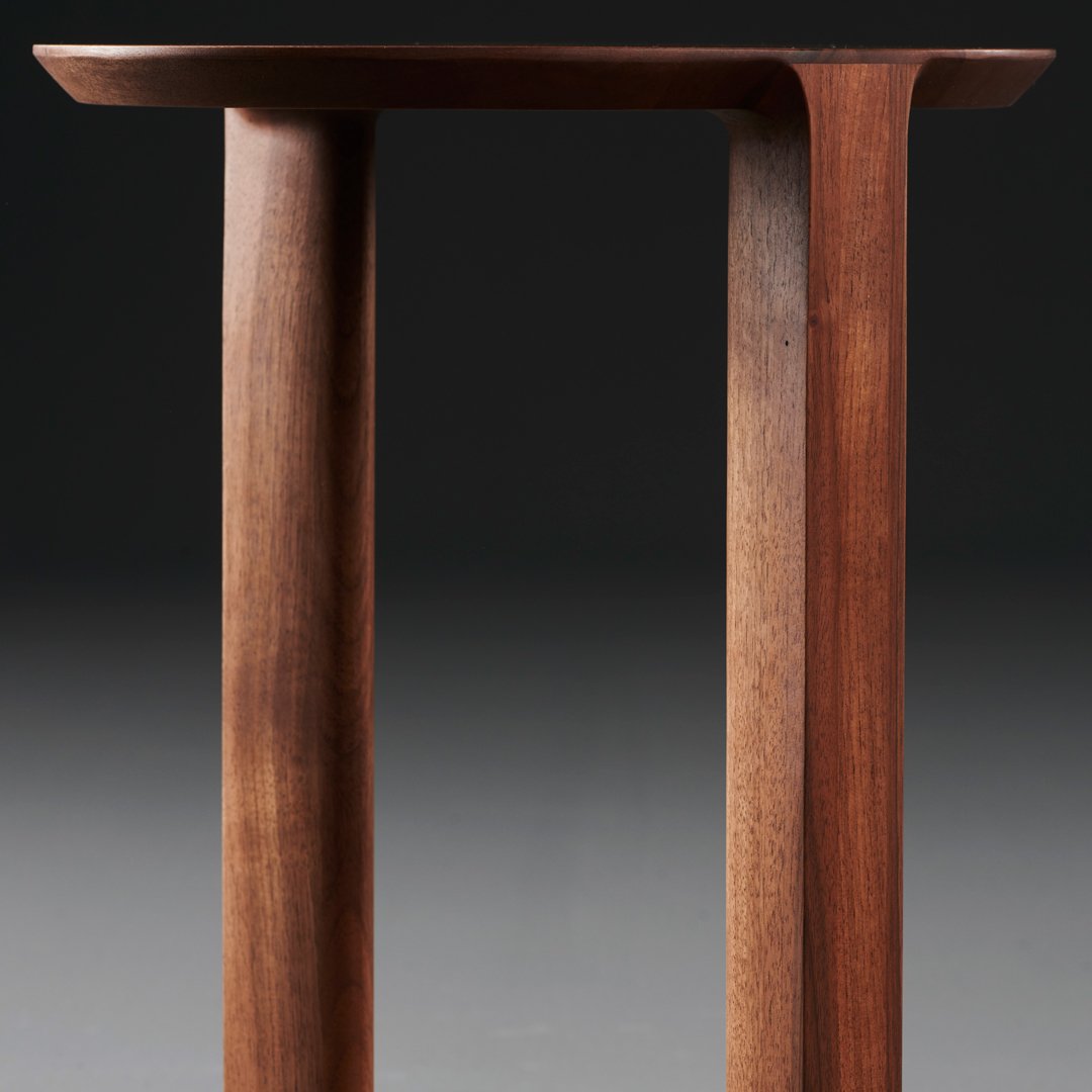 Nick Rennie Boaz Side Table - Handcrafted Modern End Table with Wooden Base & Glass Top - Perfect for Living Room, Bedroom, or Office Decor