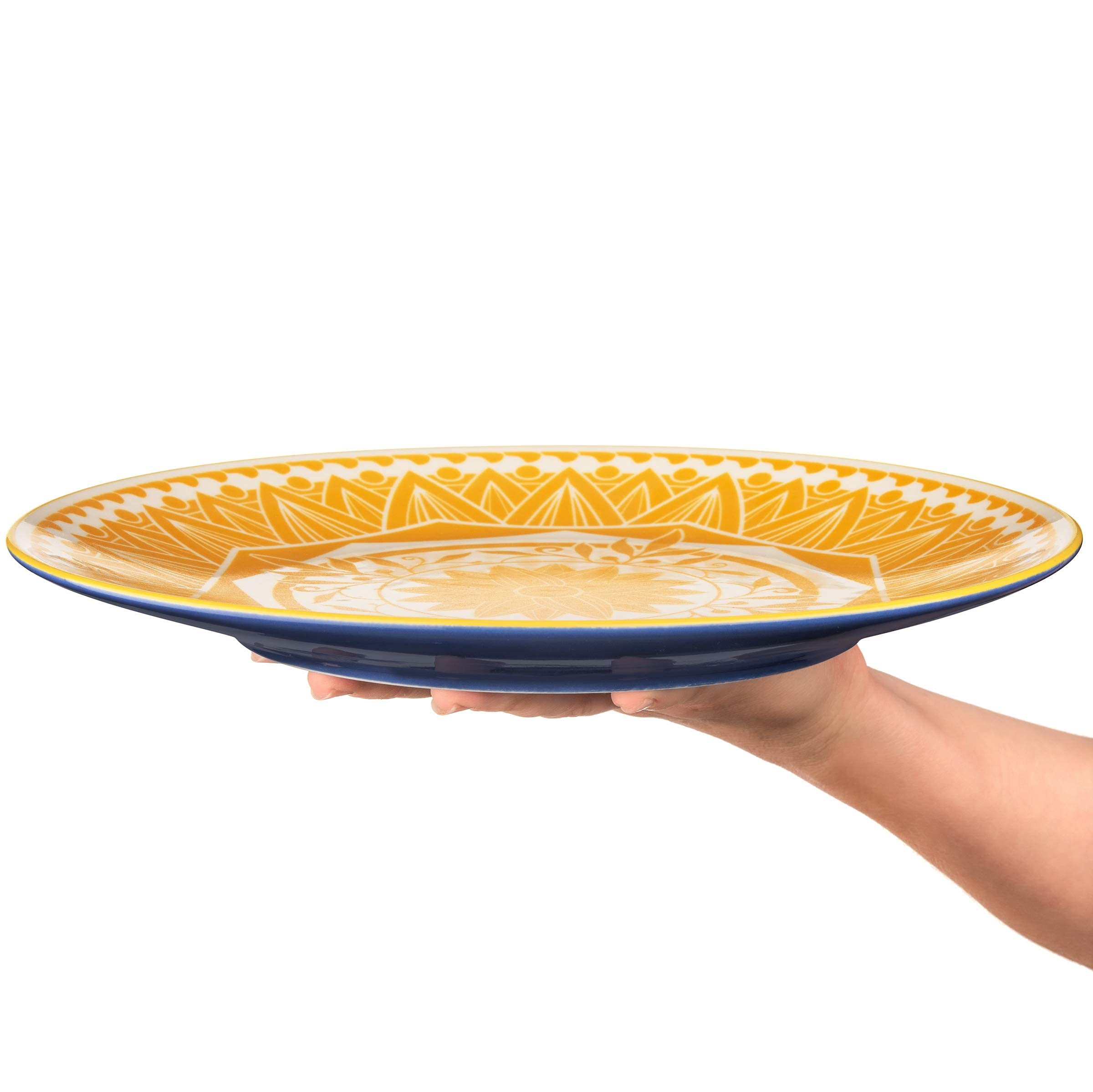**Annovero 16-Piece Colorful Porcelain Dinnerware Set - Cereal Bowls & Dinner Plates, Microwave & Dishwasher Safe, Durable Kitchen Dishes for Everyday Meals, Family Gatherings & Restaurant Use**