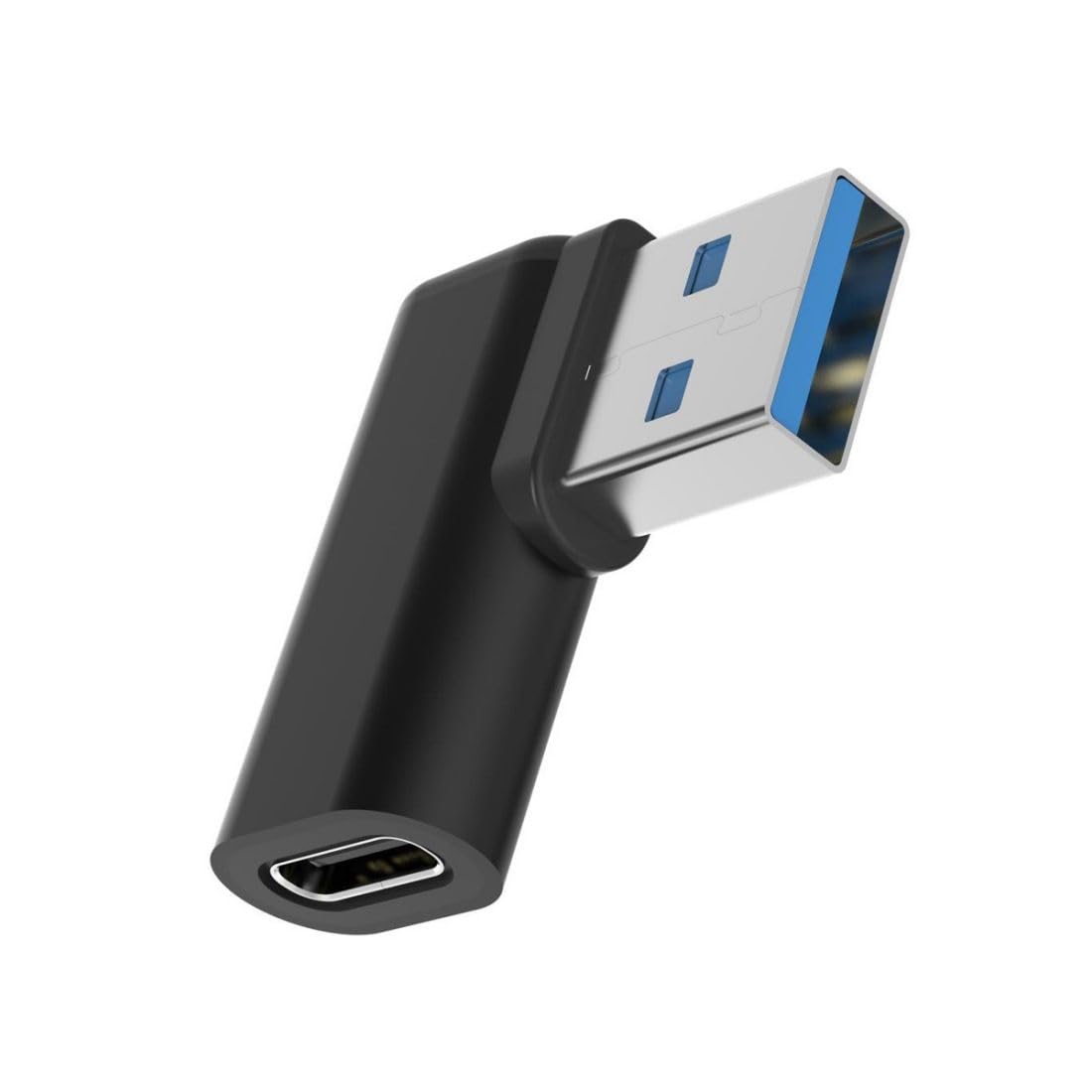 Chenyang USB 3.0 to USB C Adapter - 90 Degree Left Angled OTG Converter for Fast Data Transfer & Charging - Compatible with Smartphones, Tablets, Laptops & More