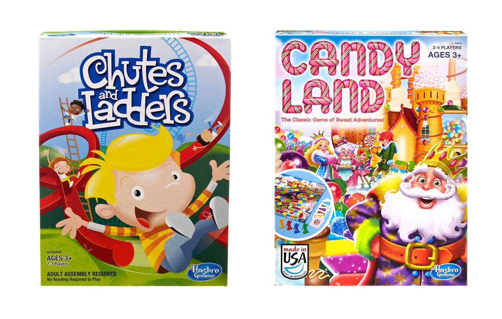 Chutes and Ladders Board Game + Candy Land Classic Kids Game - 2-Pack Family Board Games Bundle for Kids Ages 3+ | Perfect for Family Game Night, Birthday Gifts & Preschool Learning Activities
