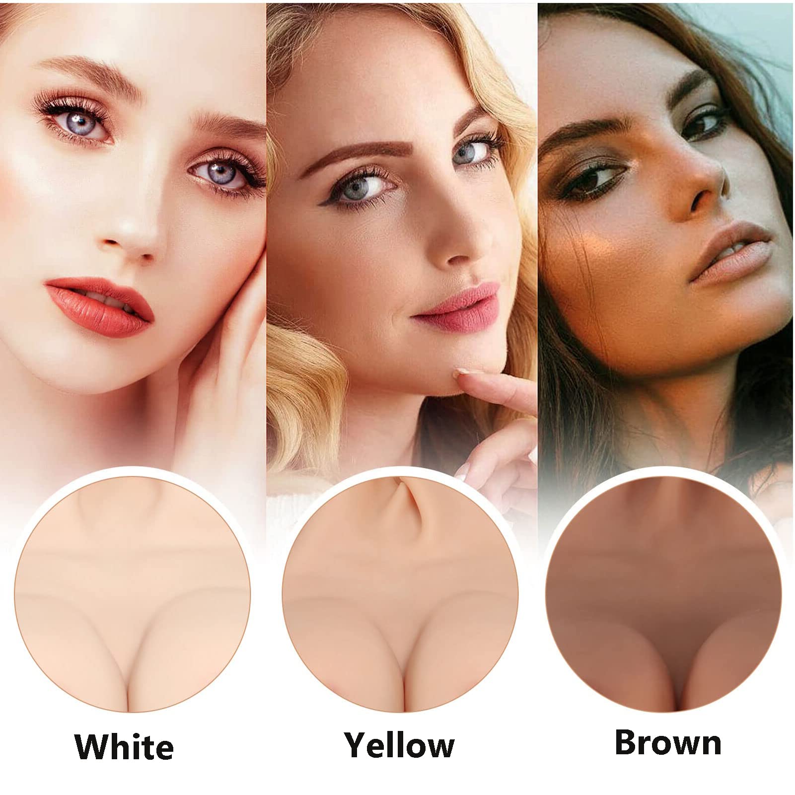 Realistic Silicone Breastplate for Crossdressers & Transgender - High Collar Fake Boobs for Cosplay, Drag Shows & Gender Affirmation - Comfortable & Natural Looking Chest Plate for MTF Transformation